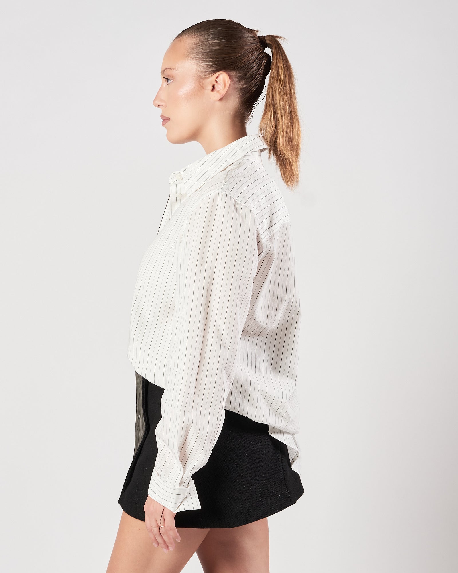 Camicia Tela9 rigata bianca e nera