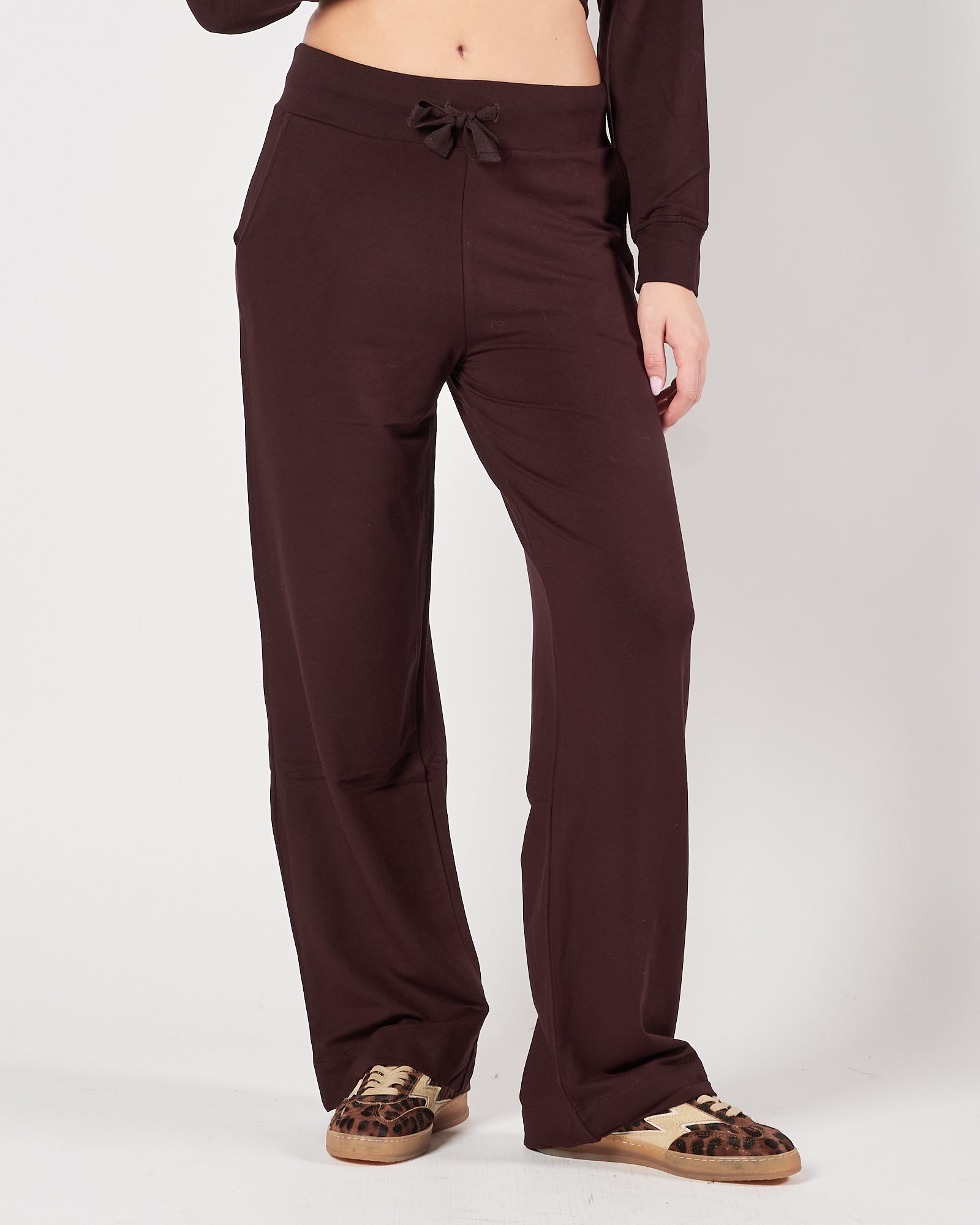 Pantalone Majestic in felpa prugna