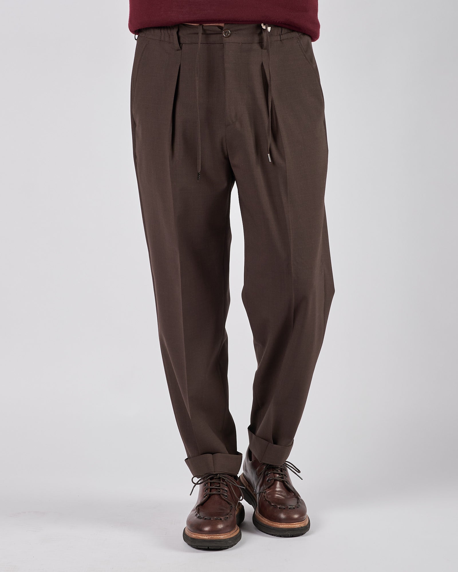 Pantalone A|STORE uomo in lana con pences testa moro