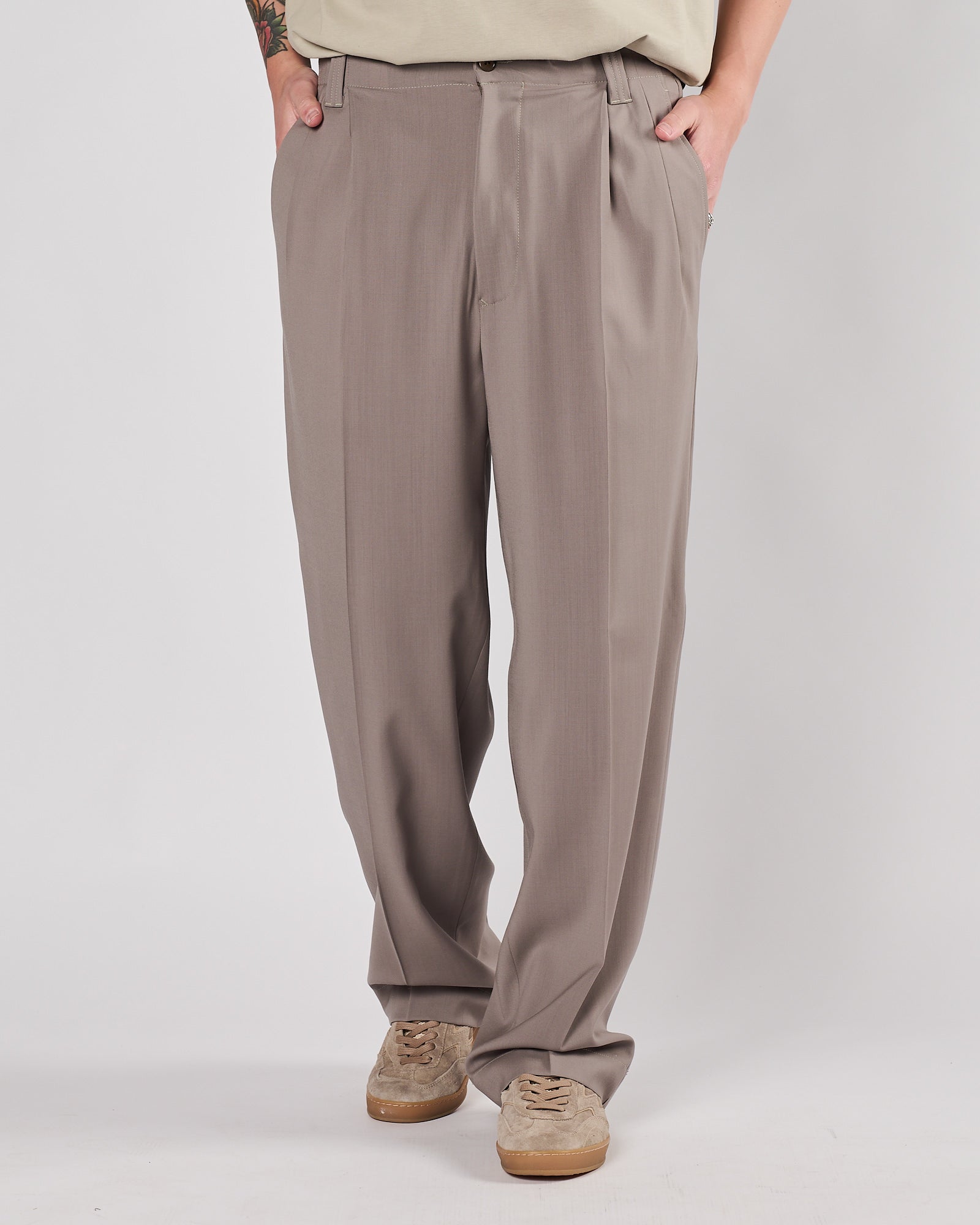 Paantaloni Lbm1911 doppia pence tortora