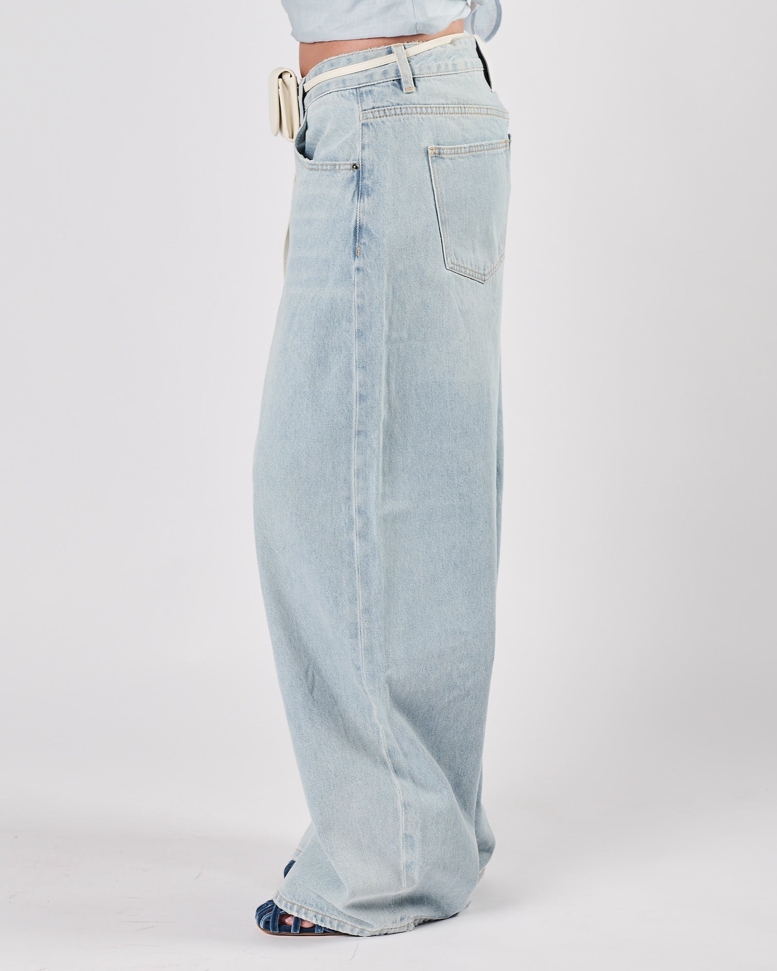 Jeans Eleh largo blu celeste