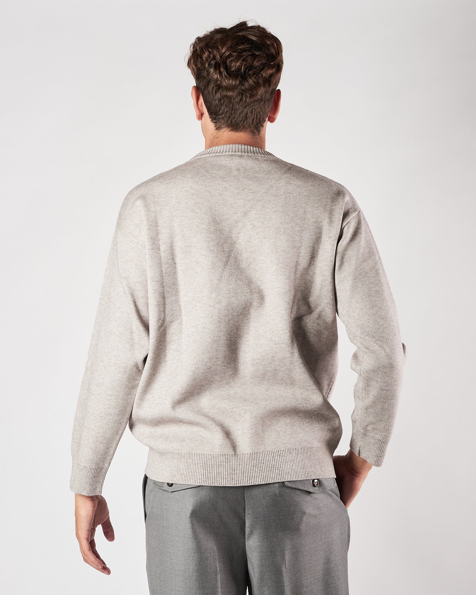 Maglia Officina36 girocollo over grigio