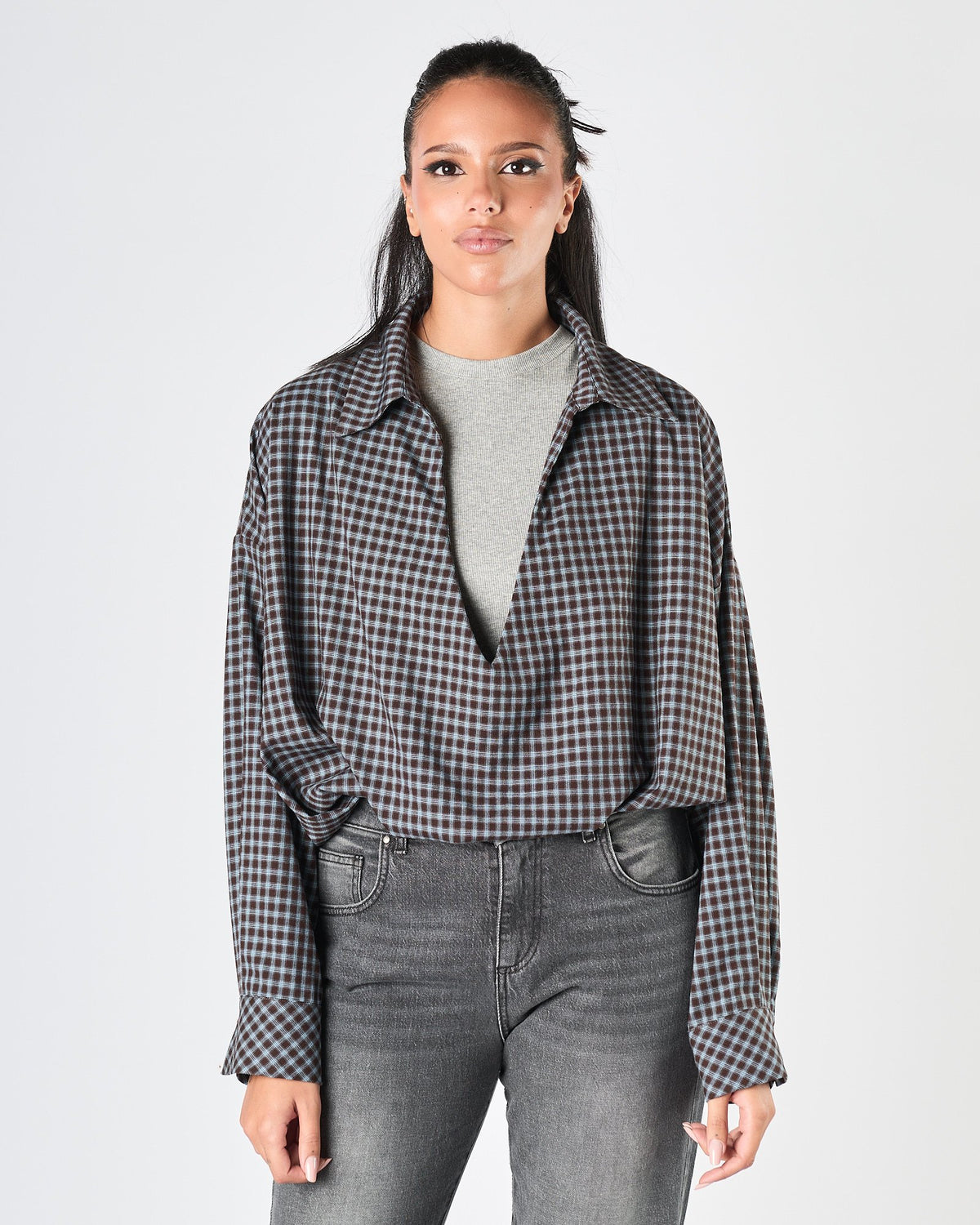 Camicia Eleh crop fantasia