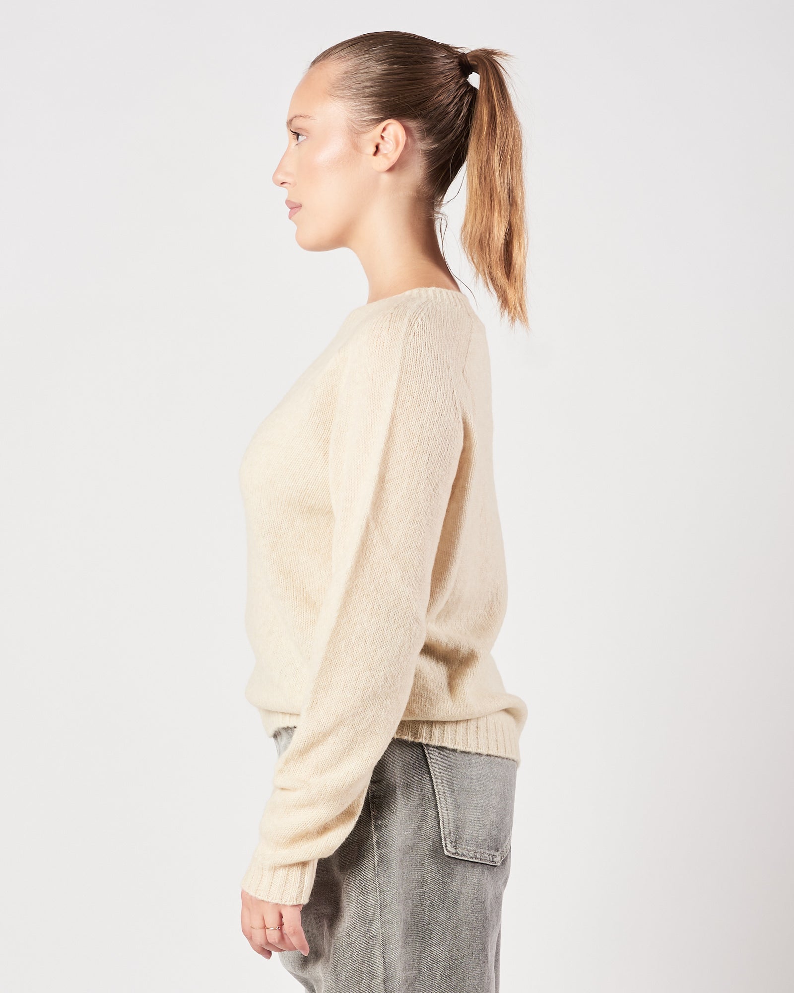 Maglia Roberto Collina girocollo naturale