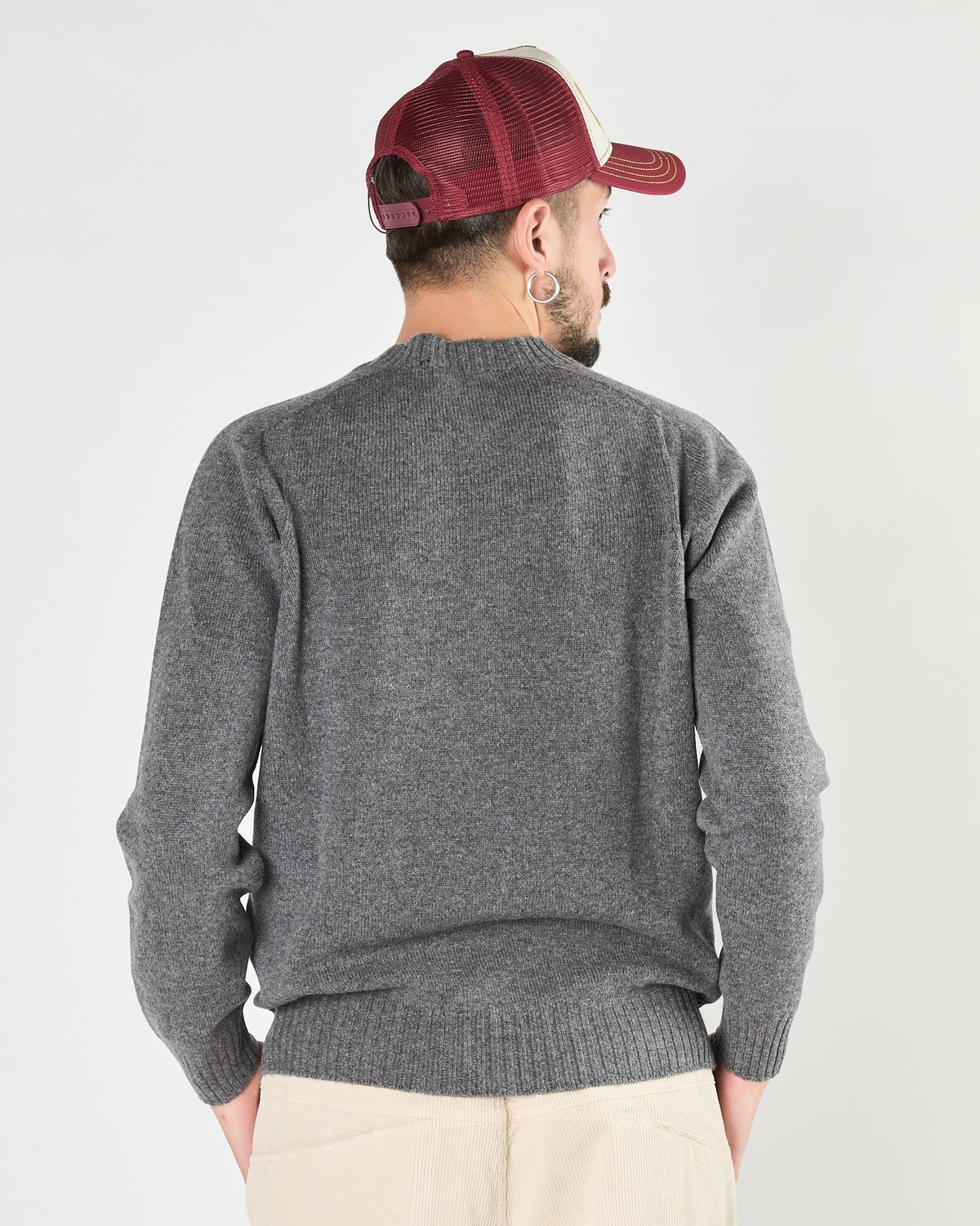 Maglia A|STORE girocollo in lana grigio scuro
