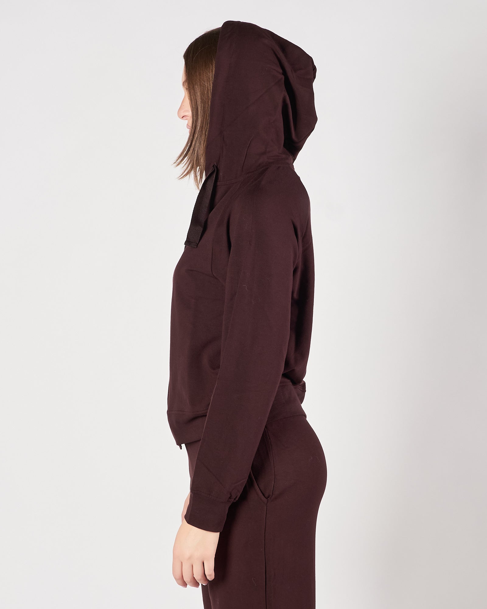 Felpa Majestic con zip prugna