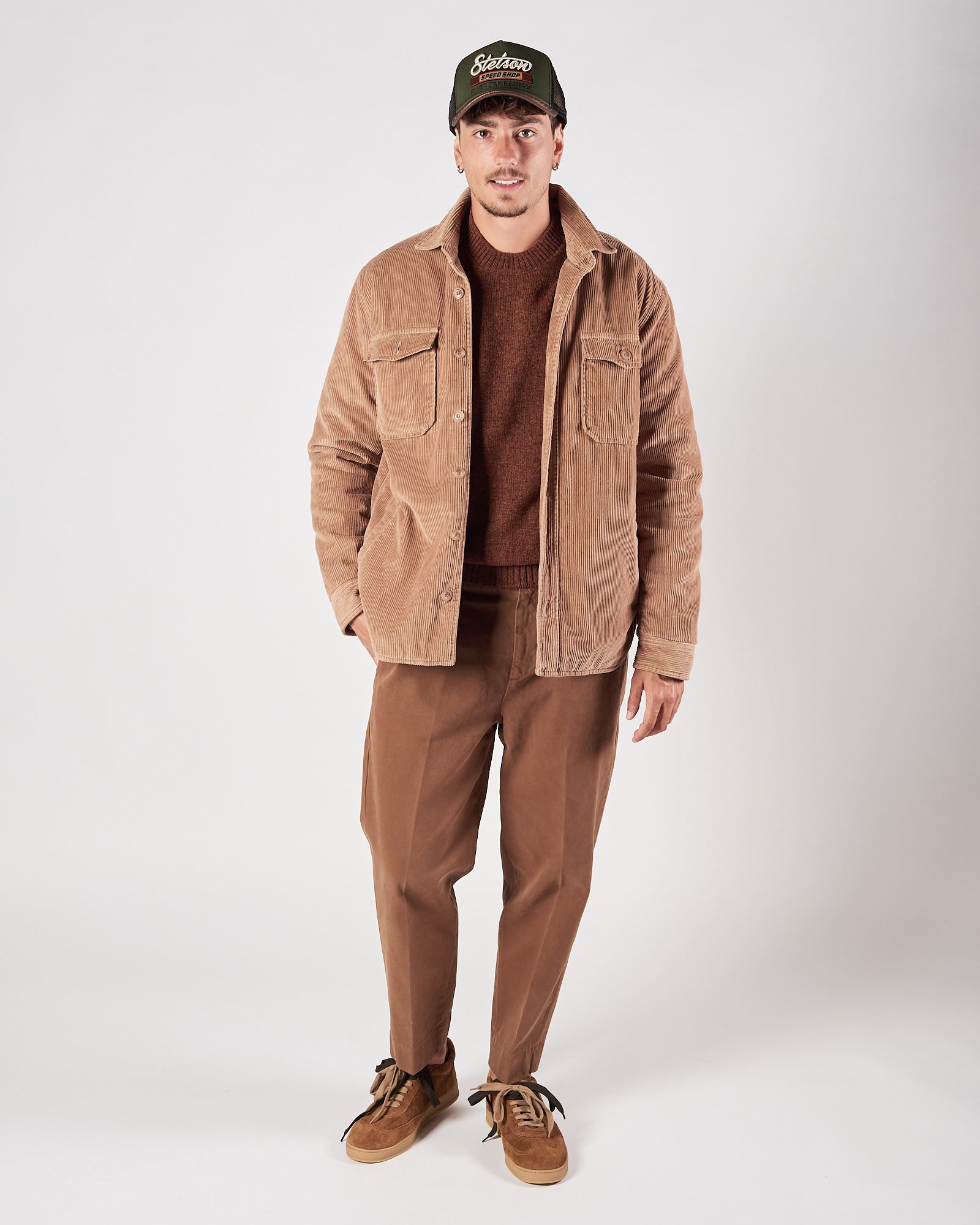 Giacca camicia Bl'ker in velluto imbottita miele