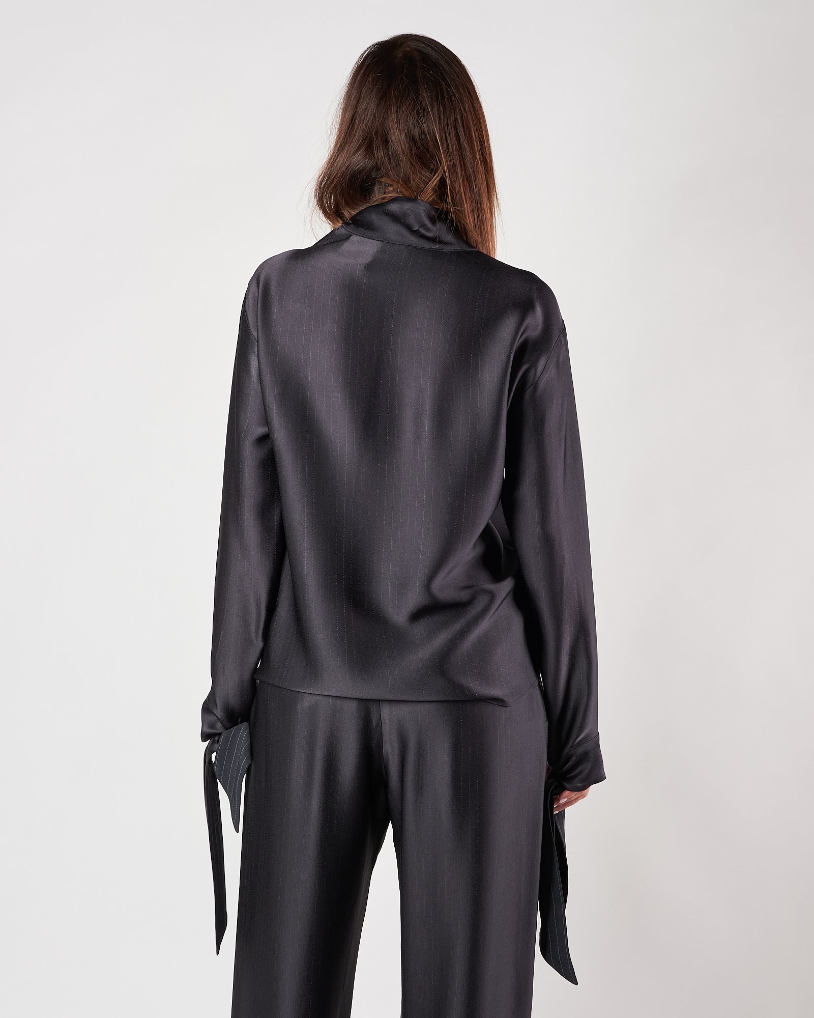 Camicia Tela9 fluido gessata blu