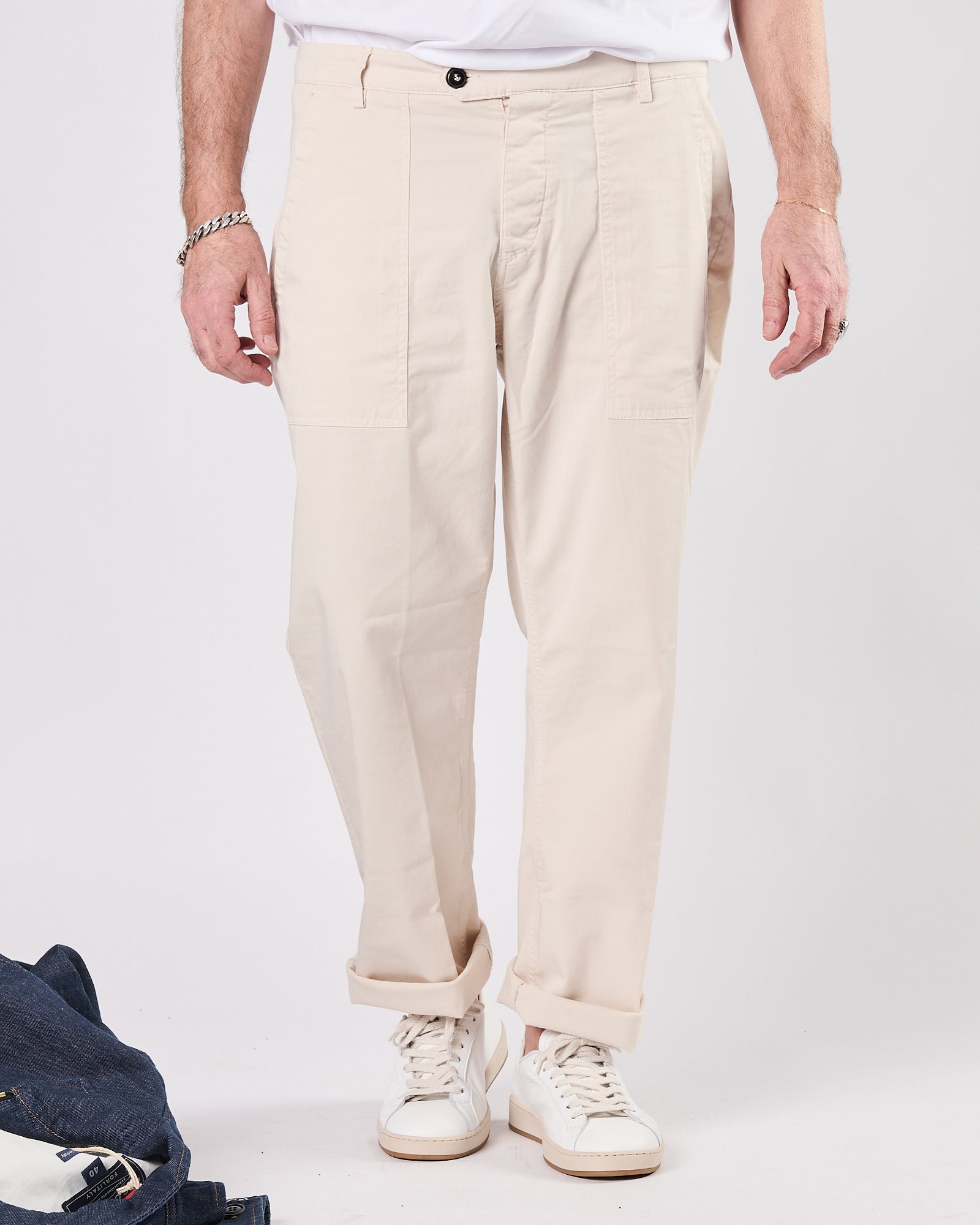 Pantalone Aimé in cotone panna