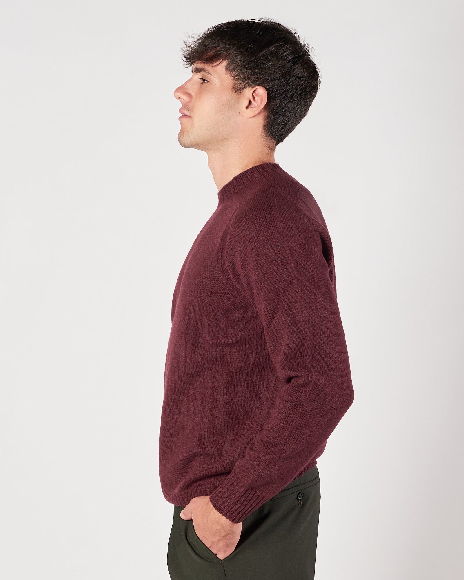 Maglia A|STORE in lana girocollo burgundy