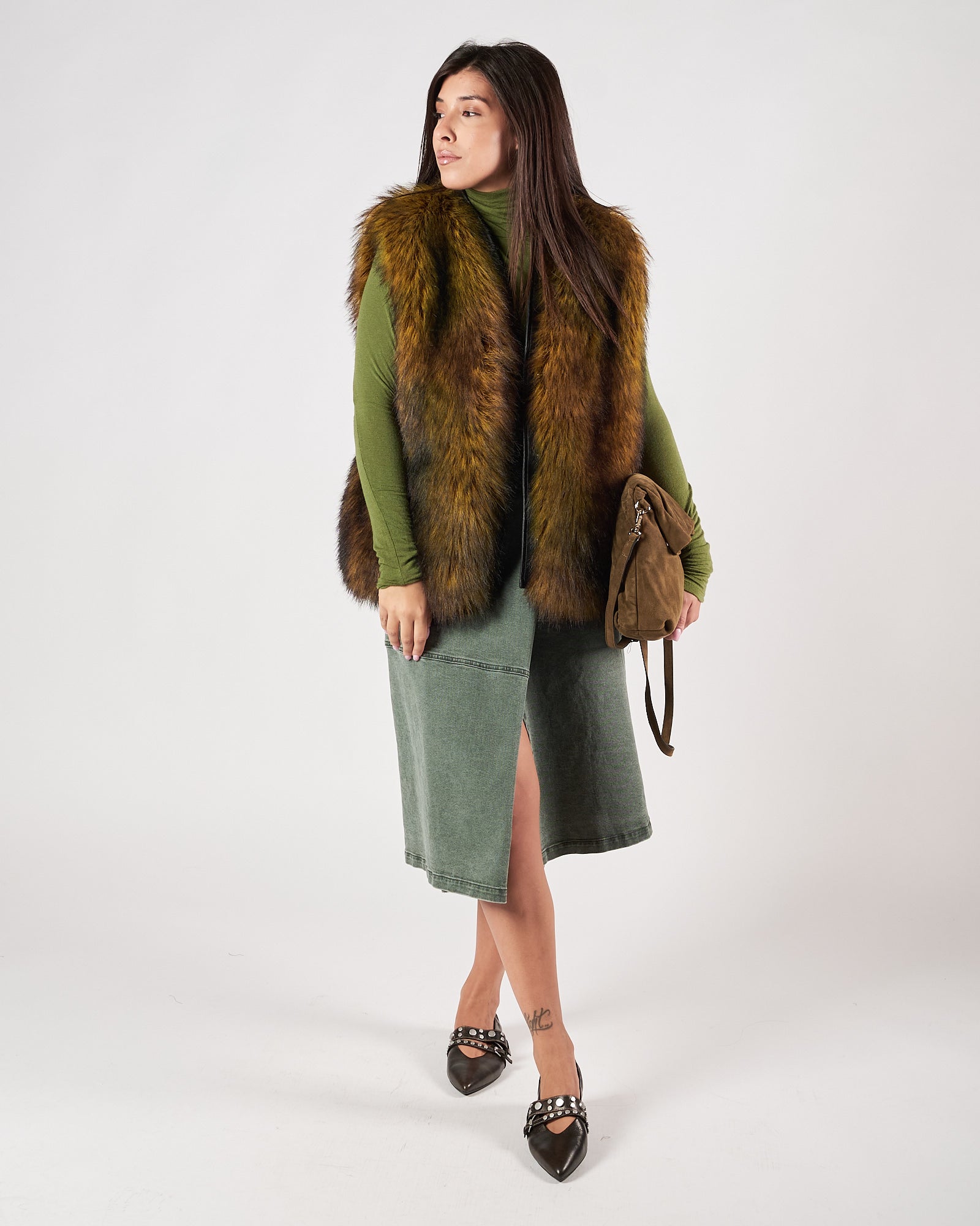 Gonna Tela9 in denim salvia