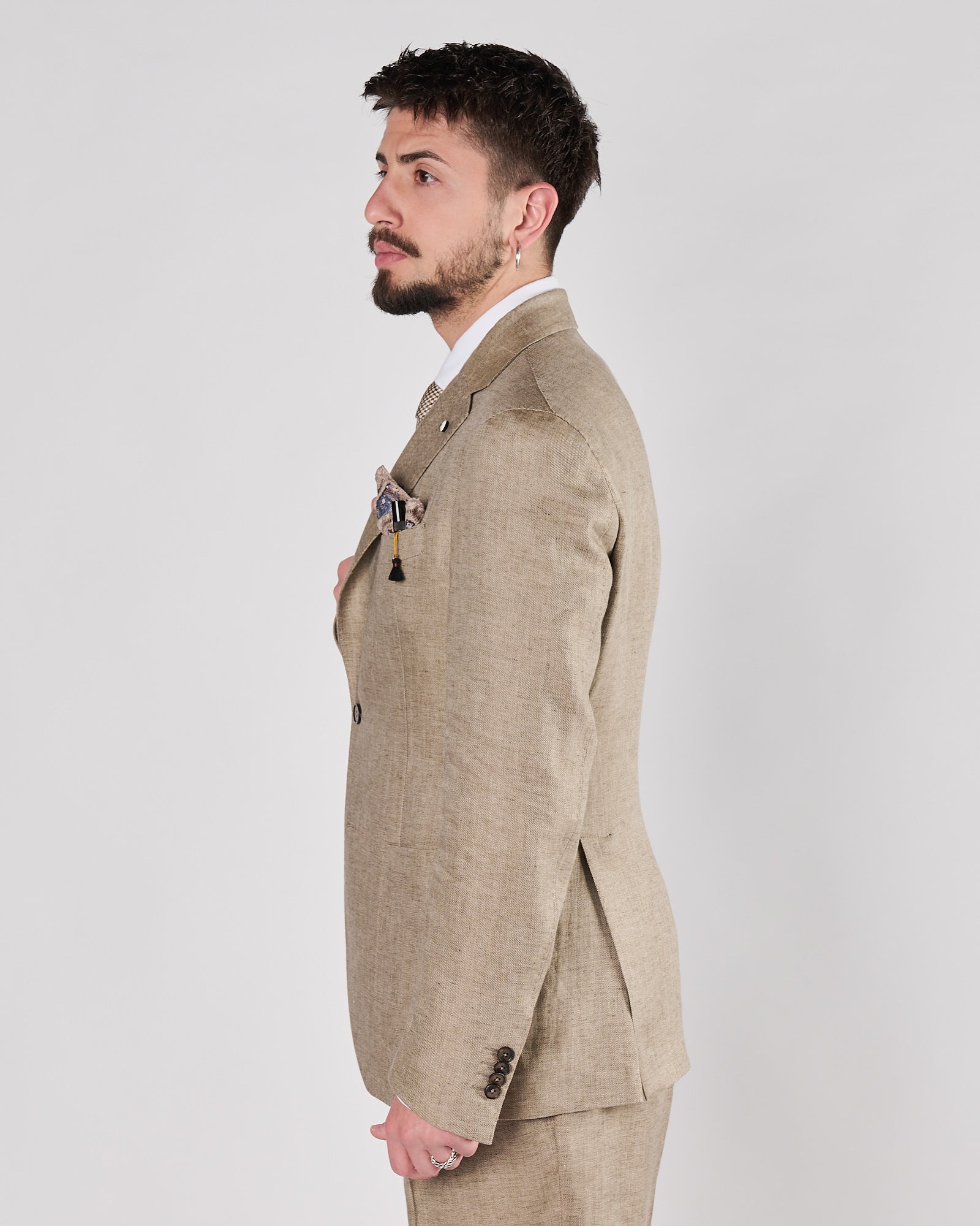 Giacca Lbm1911 un petto in lino color cachemire