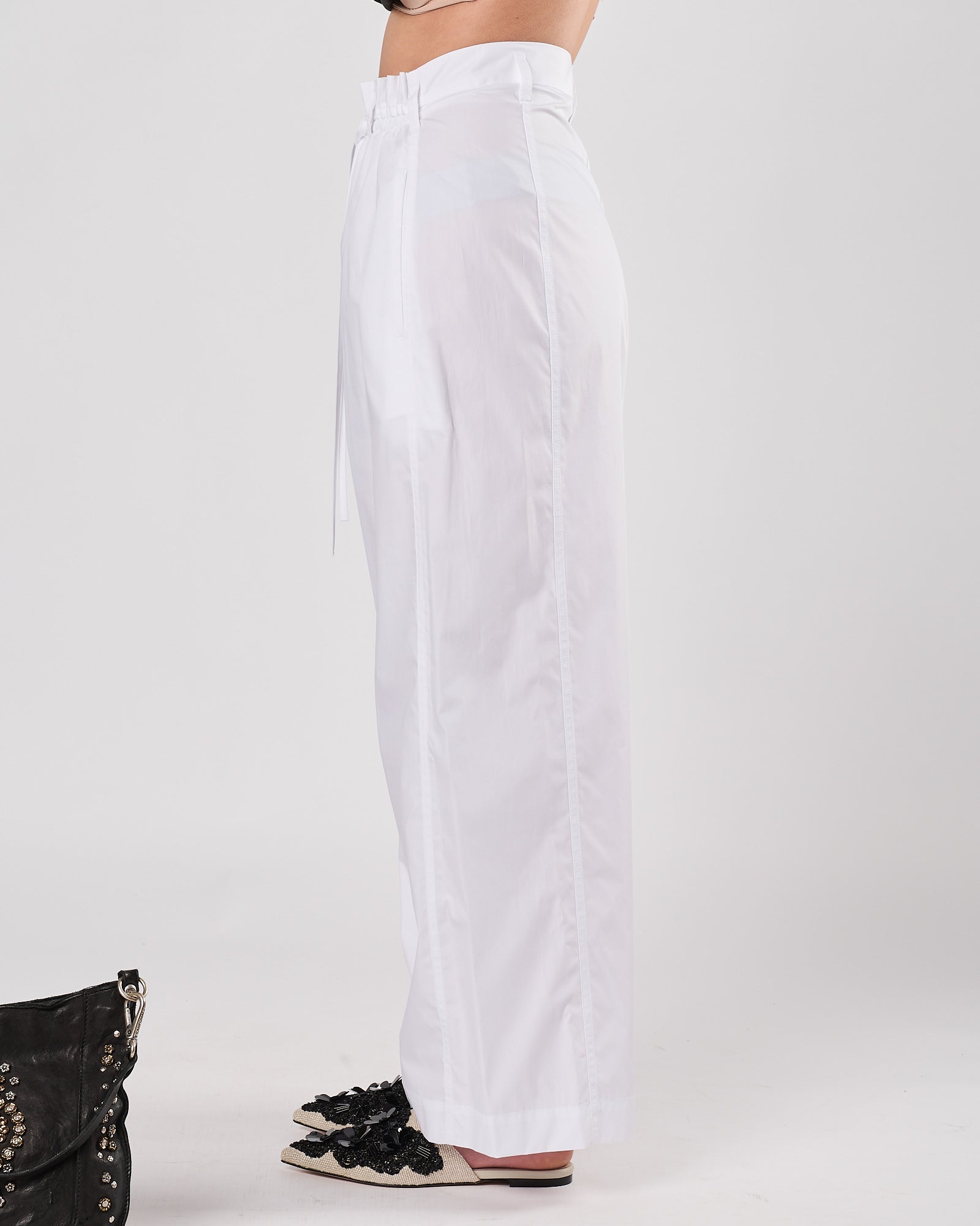 Pantalone Tela9 in popeline bianco