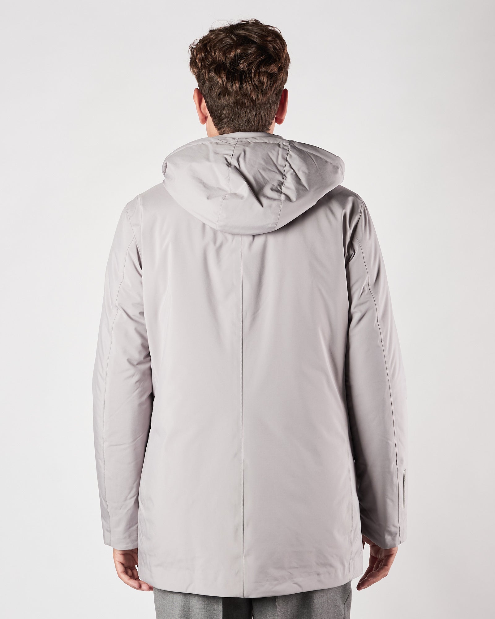 Piumino People Of Shibuya grigio con cappuccio