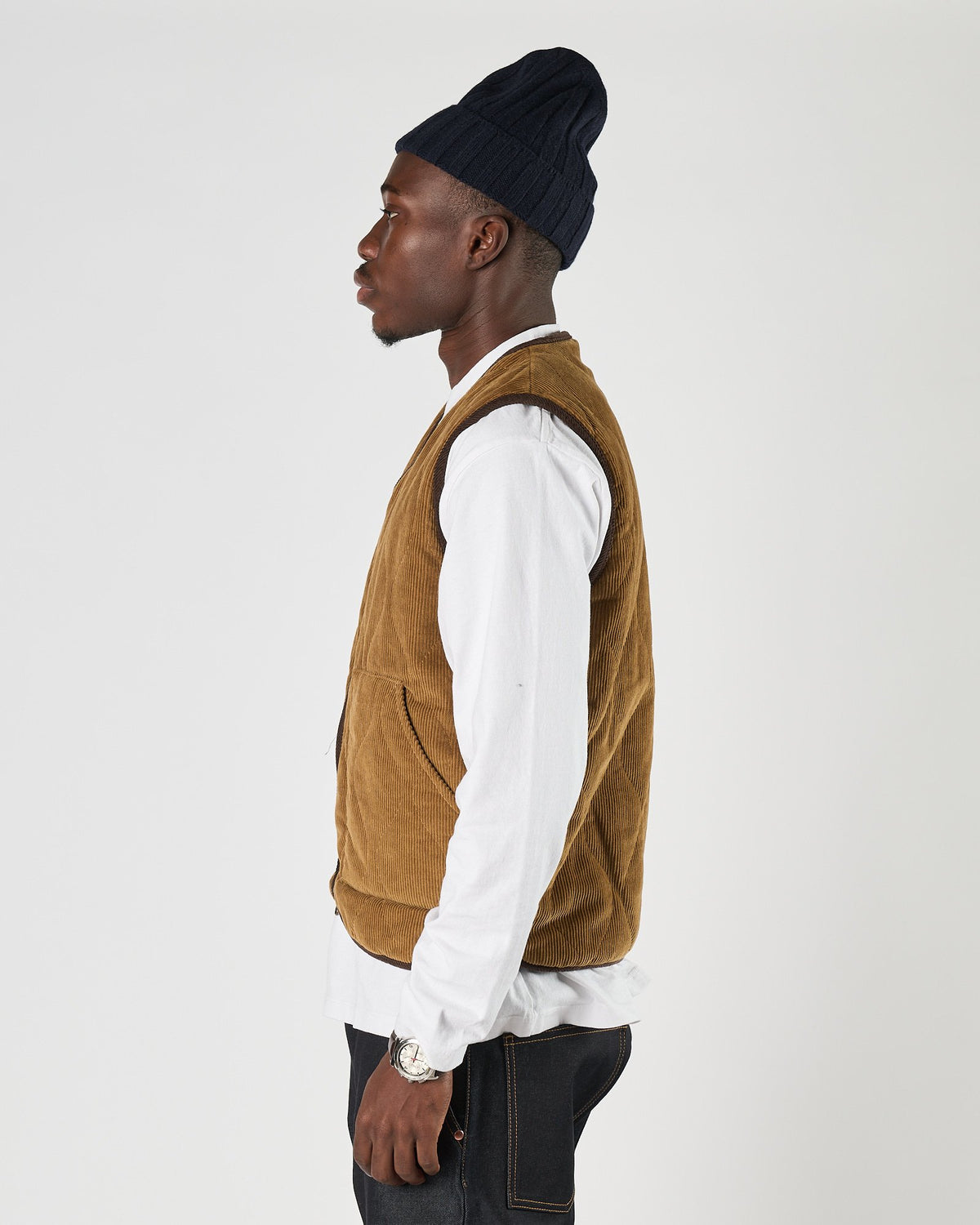 Gilet In The Box in velluto cammello reversibile