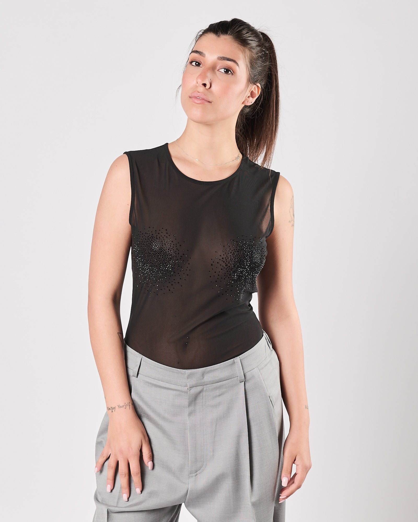 Body Silcence in tulle nero