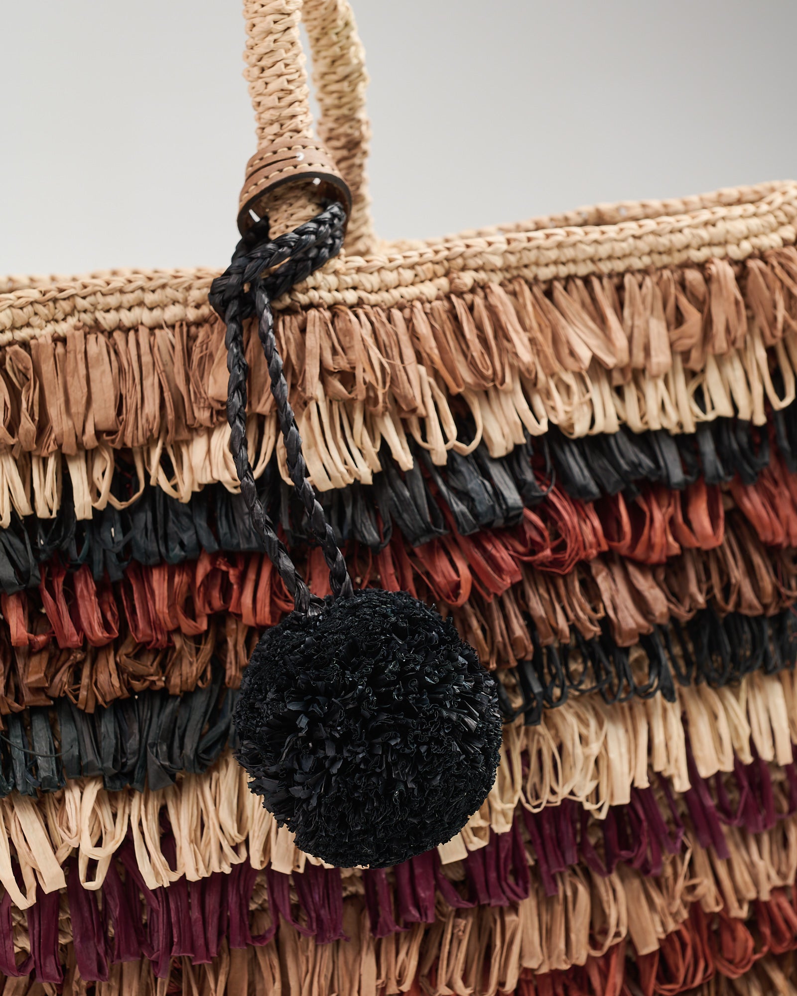 Borsa Afar in rafia multicolor