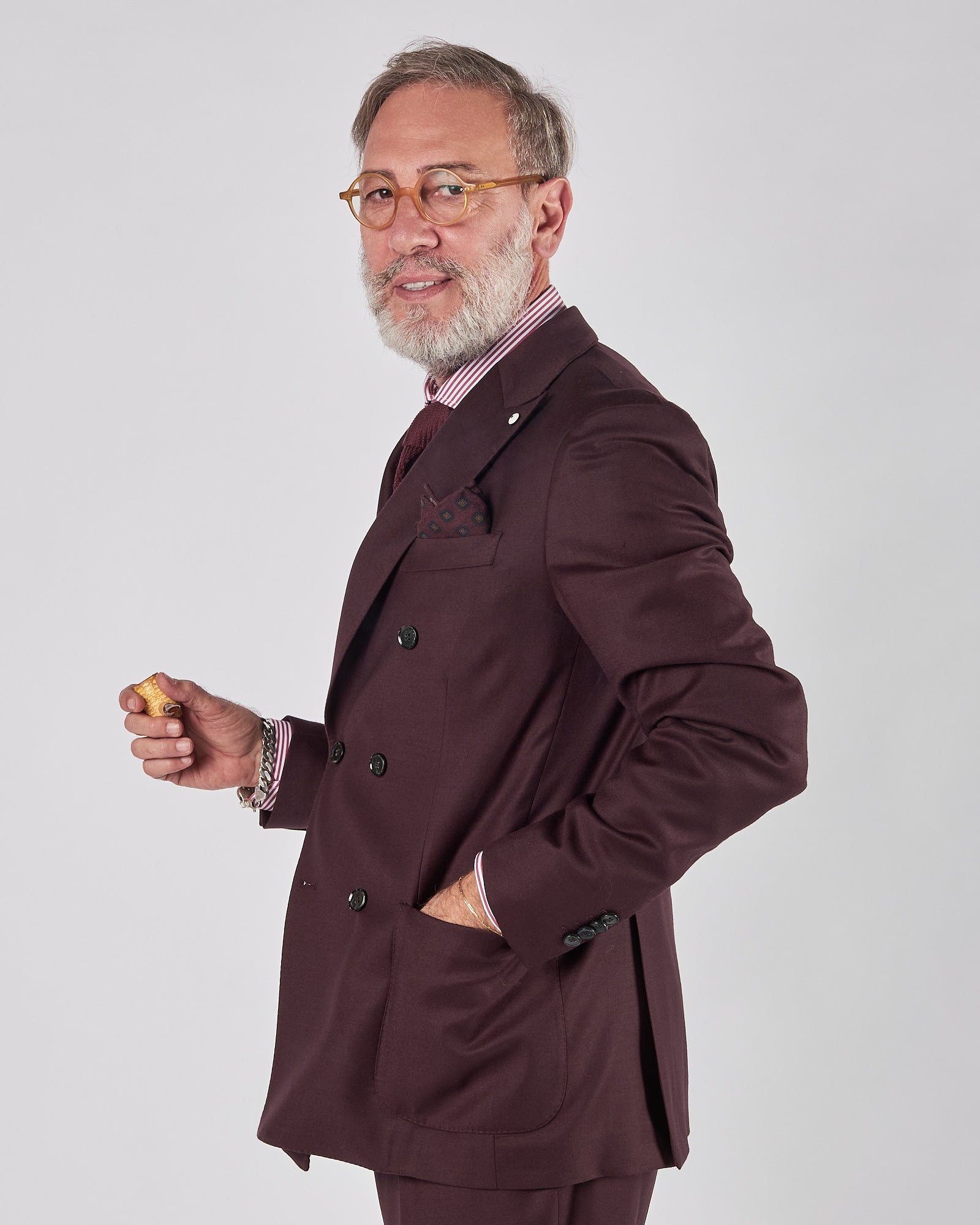 Abito Lbm1911 doppio petto burgundy