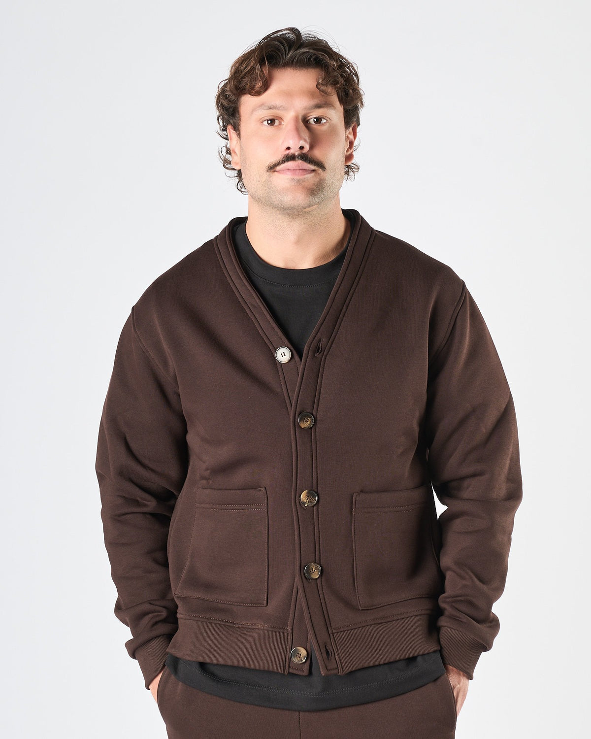 Cardigan Aimé in felpa moro