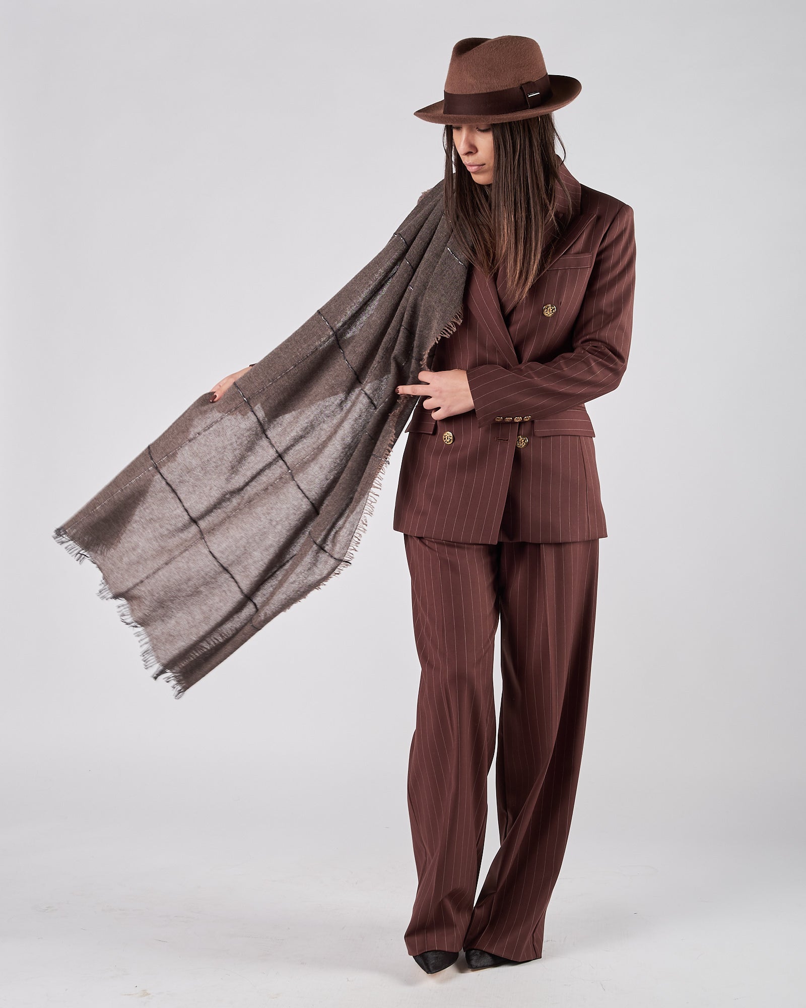 Sciarpa D'Aniello in lana tortora