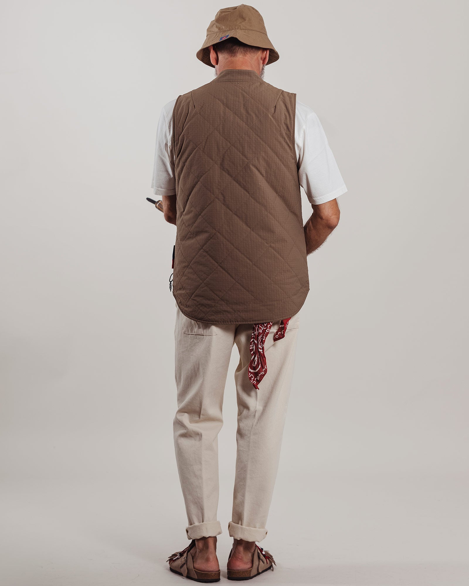 Gilet Adhoconcept trapuntato verde