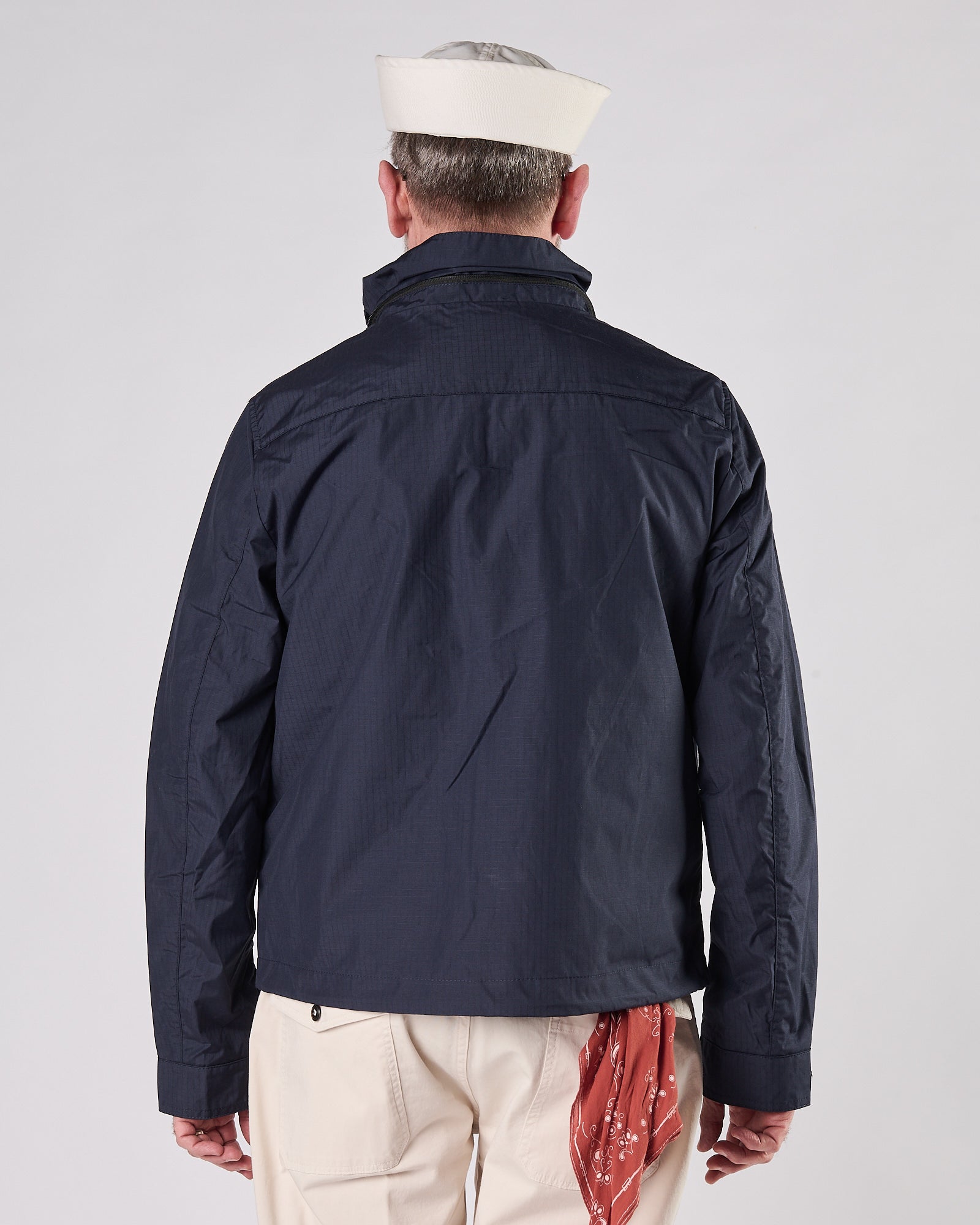 Giacchetto Manifatture Ceccarelli blu in tessuto Rip-Stop nylon e cotone