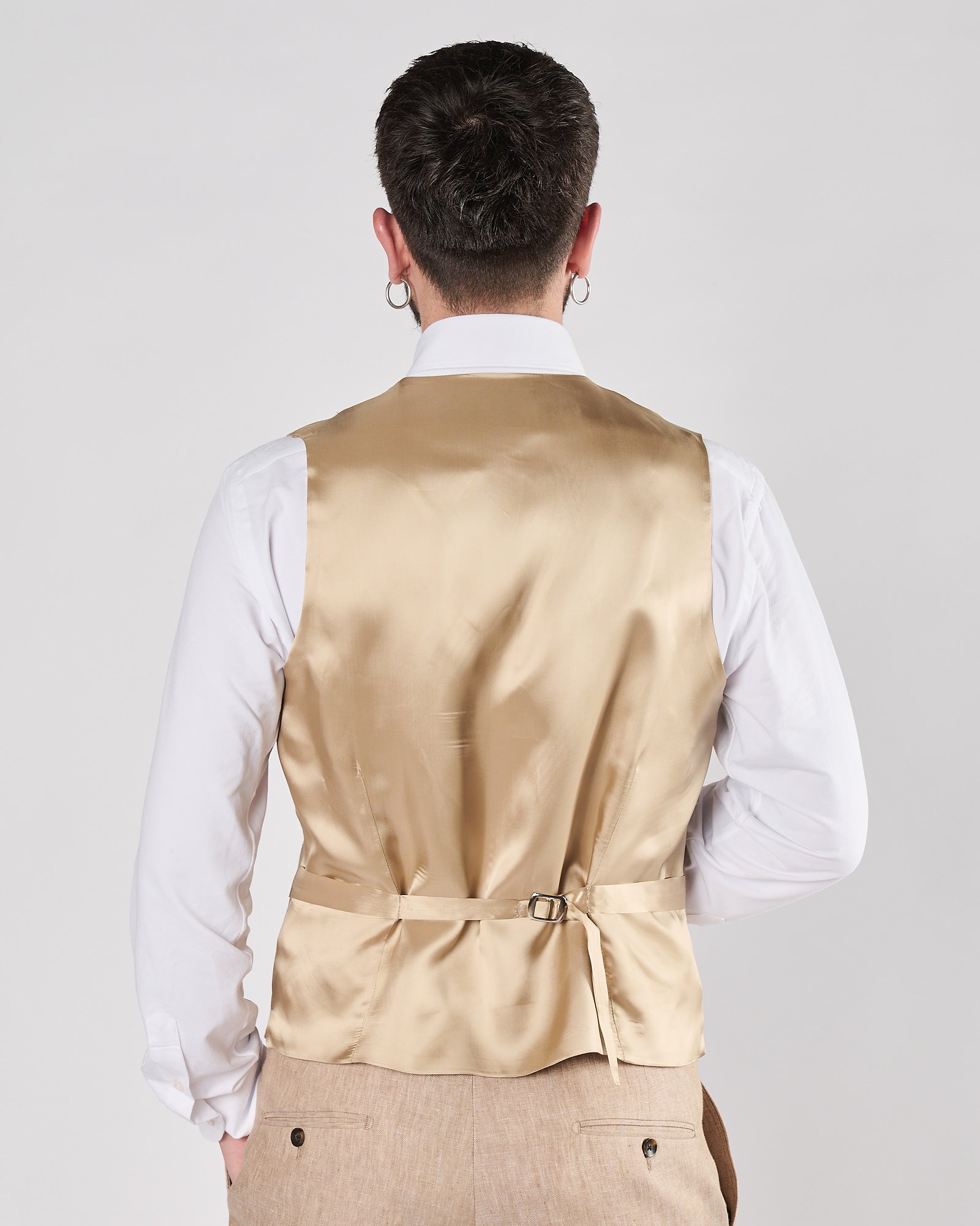 Gilet A|STORE in lino beige