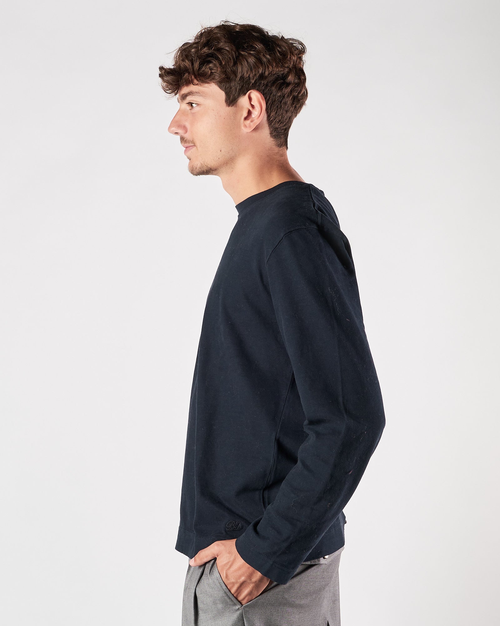 Maglia Bl'ker girocollo maniche lunghe navy