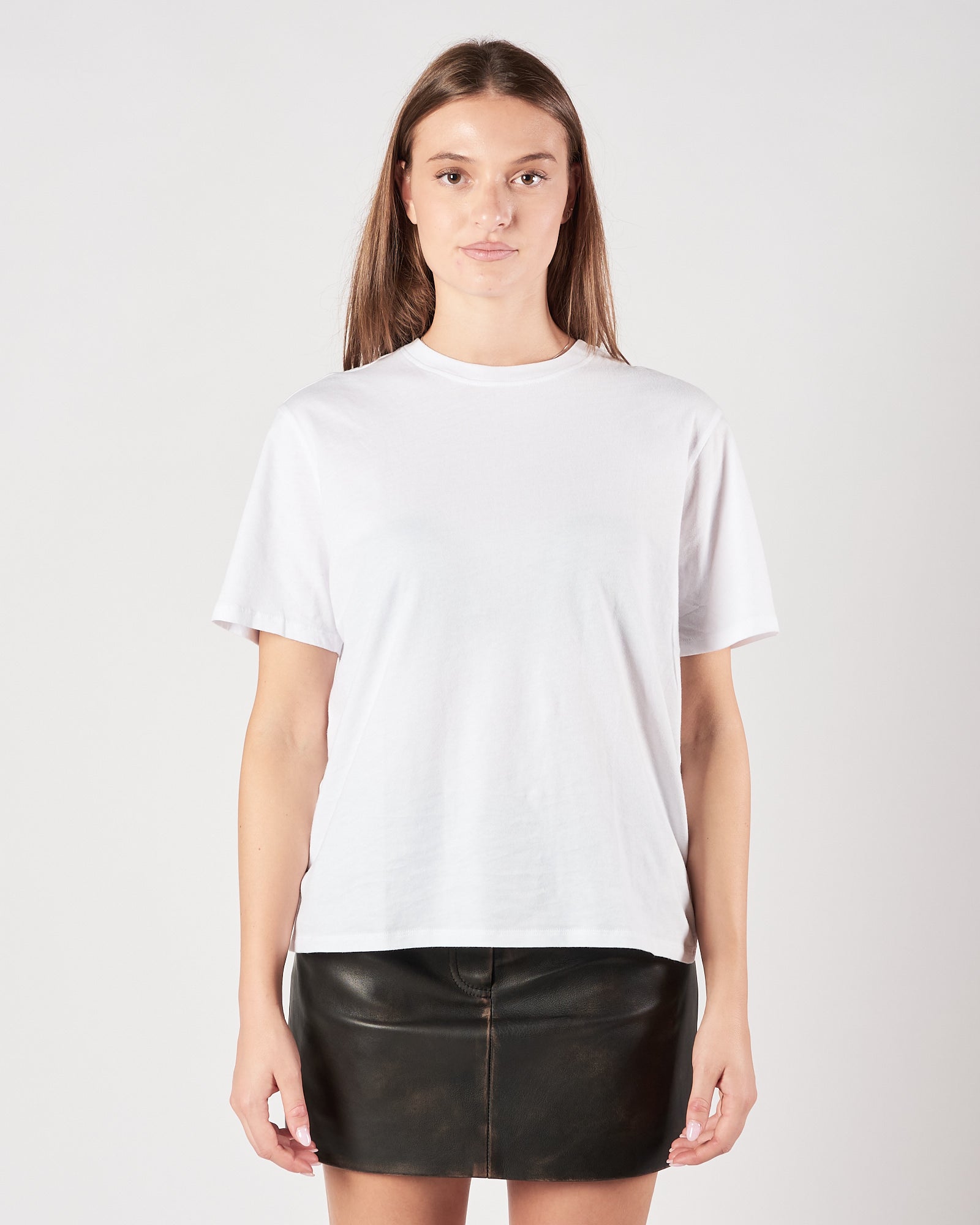 T-shirt Majestic girocollo bianca