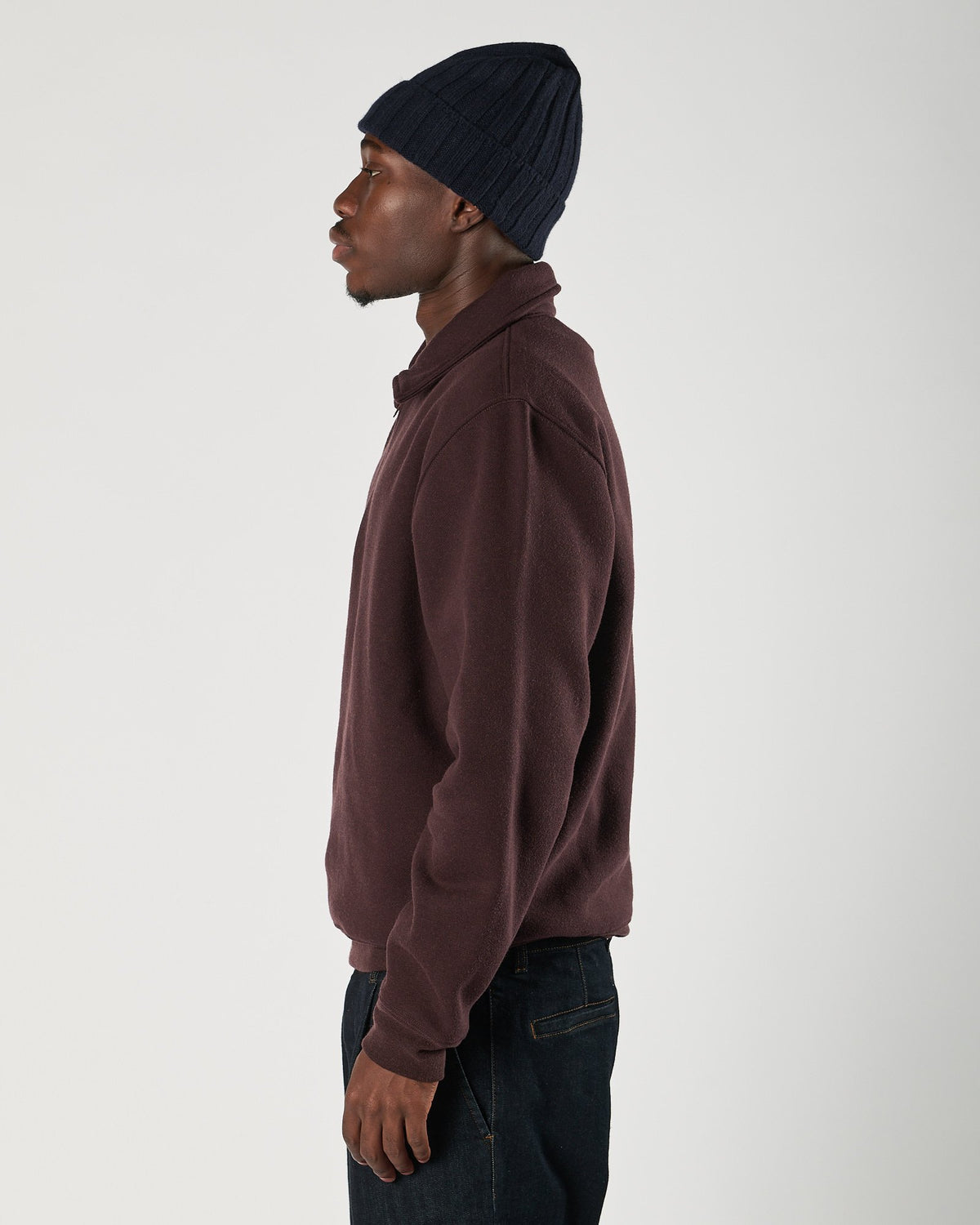 Felpa Bl'ker taglio polo con zip burgundy