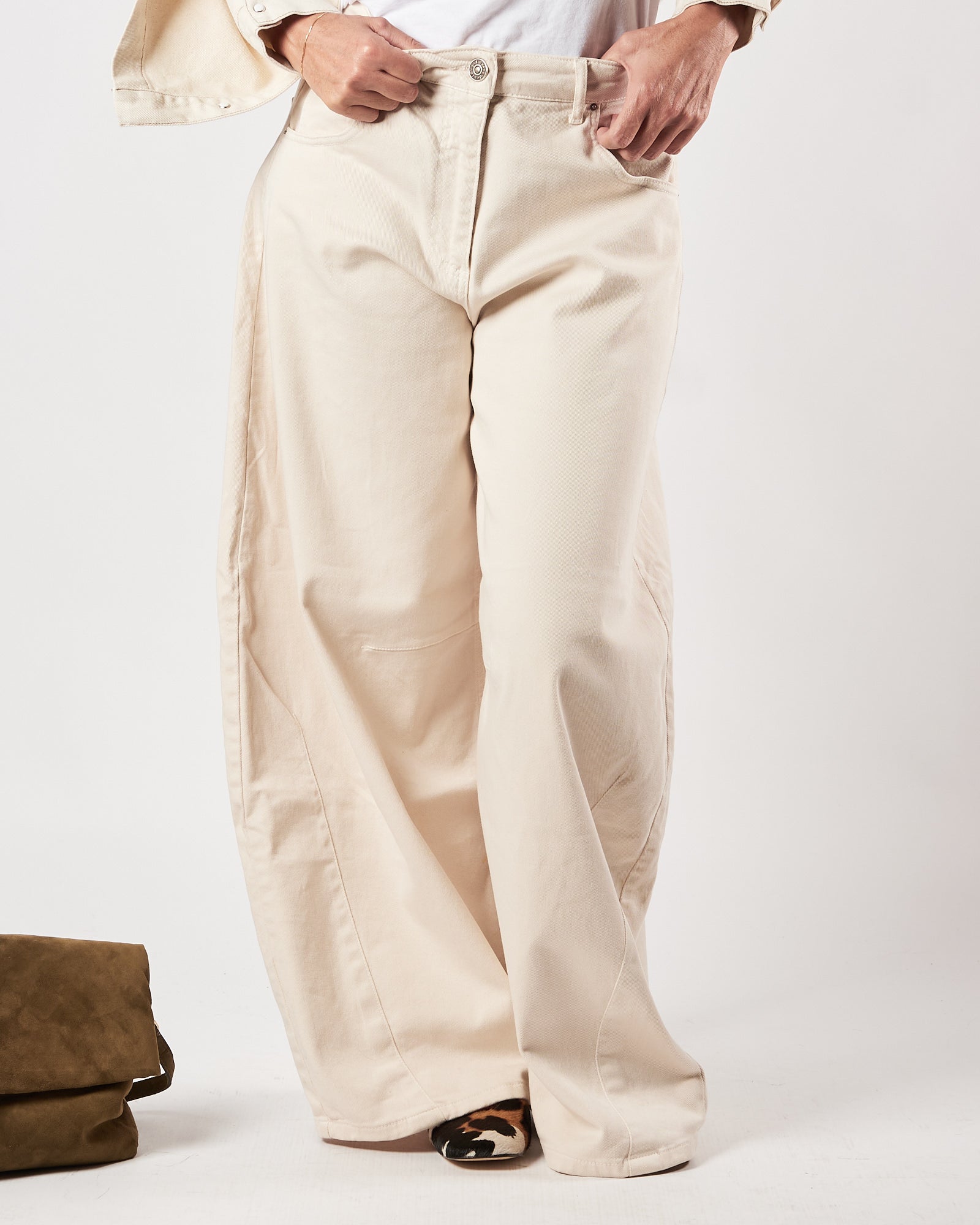 Jeans God Save Denim largo ecru