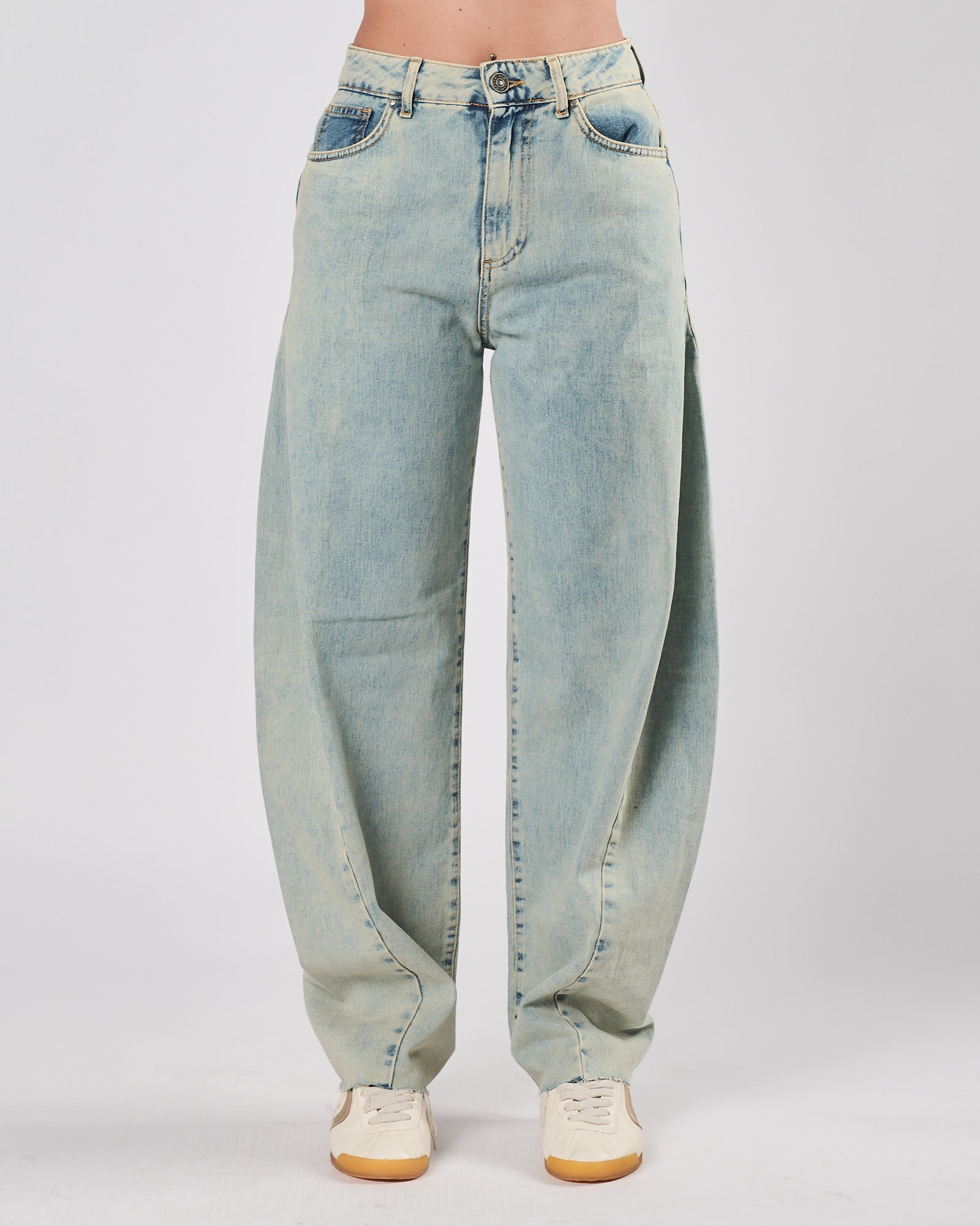 Jeans God Save Denim ballon lavato chiaro beige