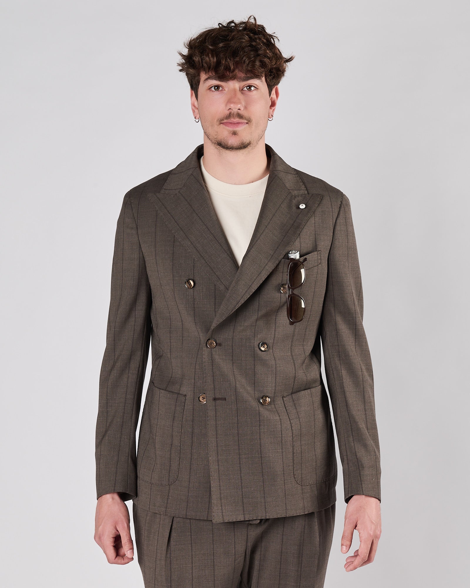 Abito Lbm1911 gessato grigio in tono