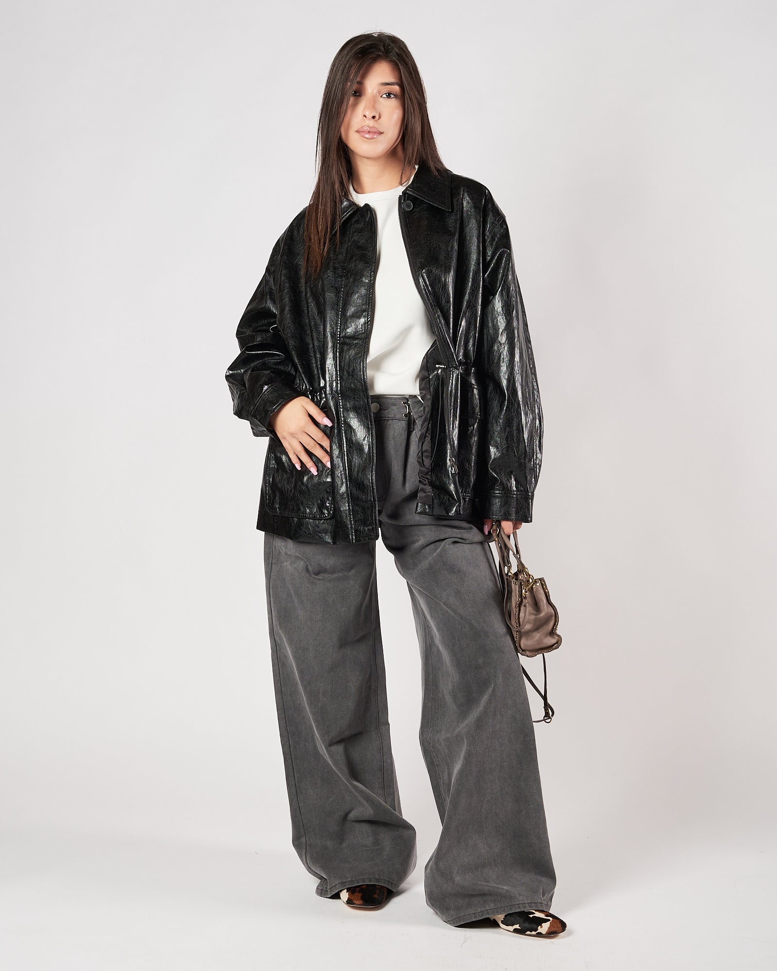 Jeans Eleh largo grigio scuro