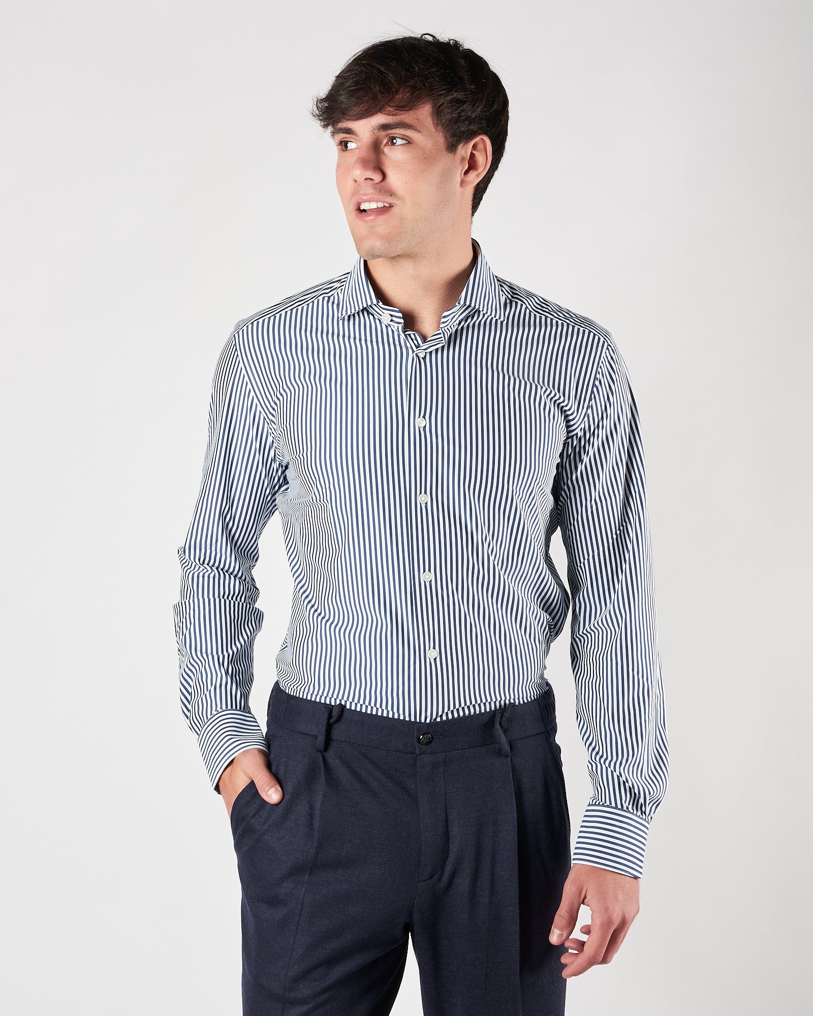 Camicia Xacus active riga blu