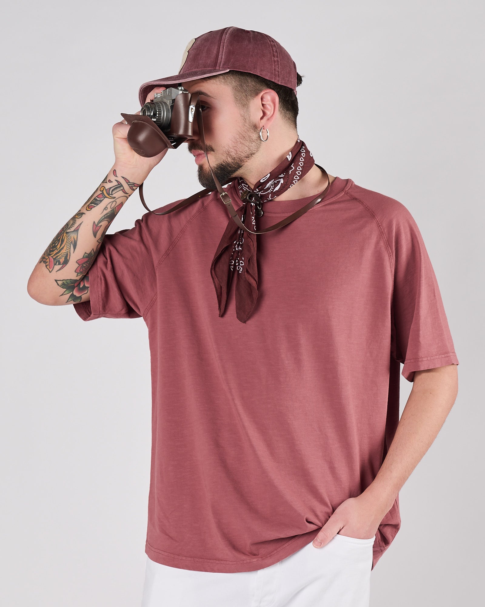 T-shirt Bl'ker manica corta manica raglan bordeaux