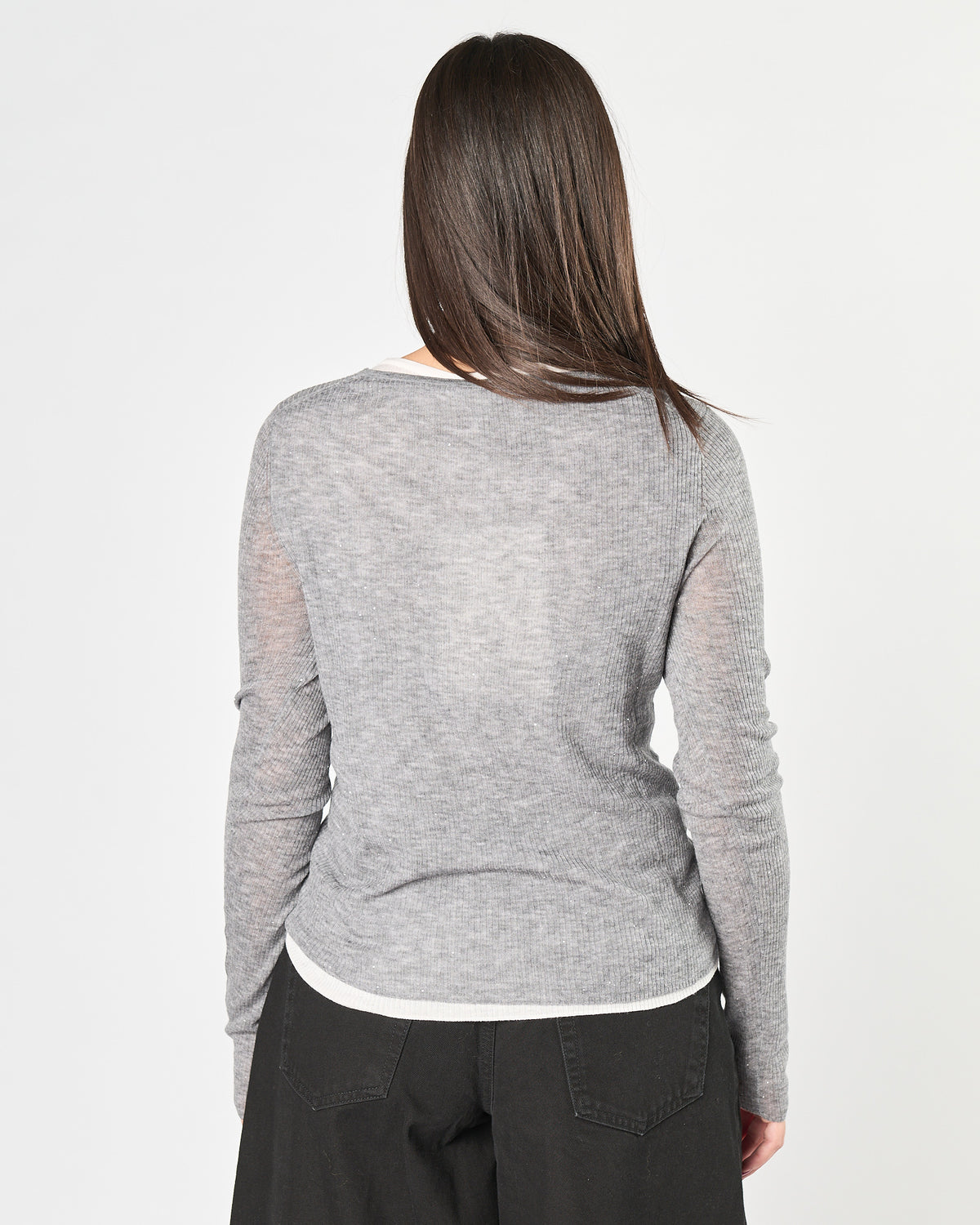 Maglia Eleh doppia grigia micro lurex