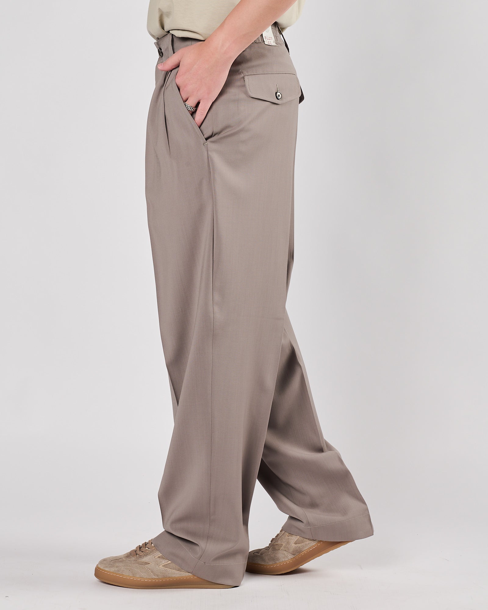 Paantaloni Lbm1911 doppia pence tortora