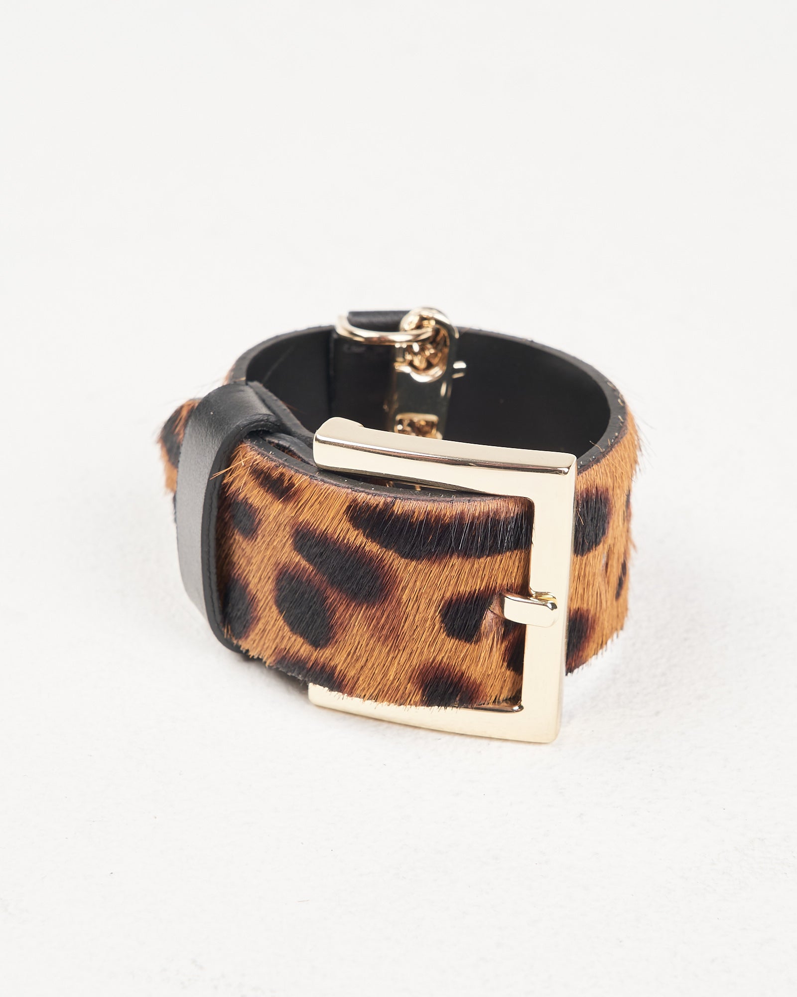 Cinturino Orciani porta guanti in cavallino leopard