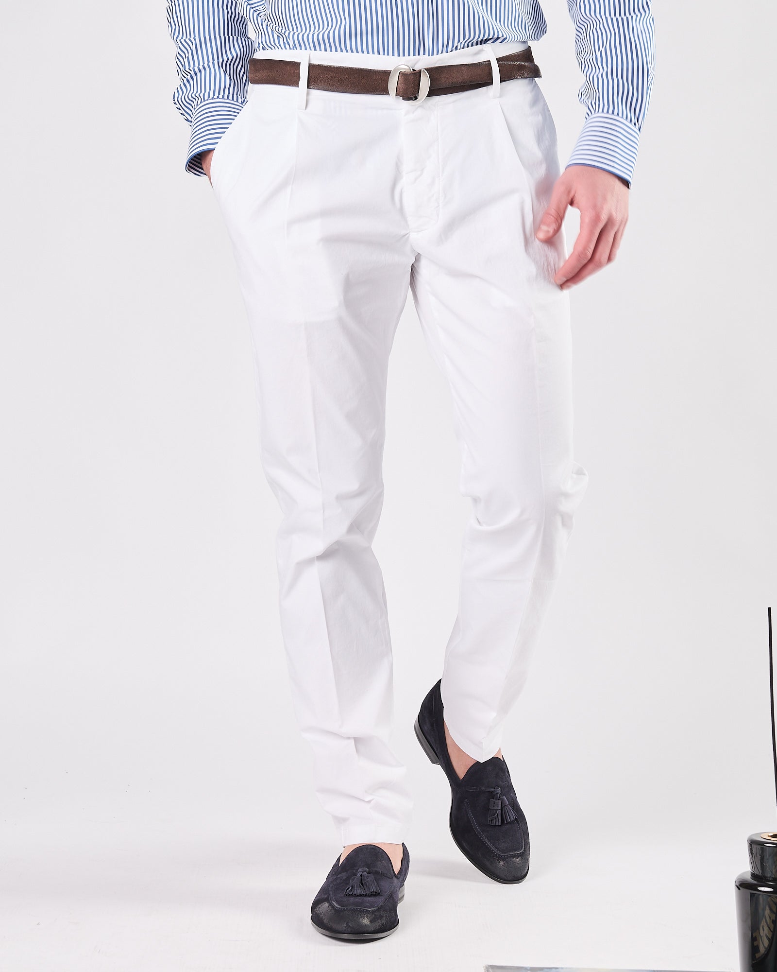 Pantalone A|STORE in cotone bianco