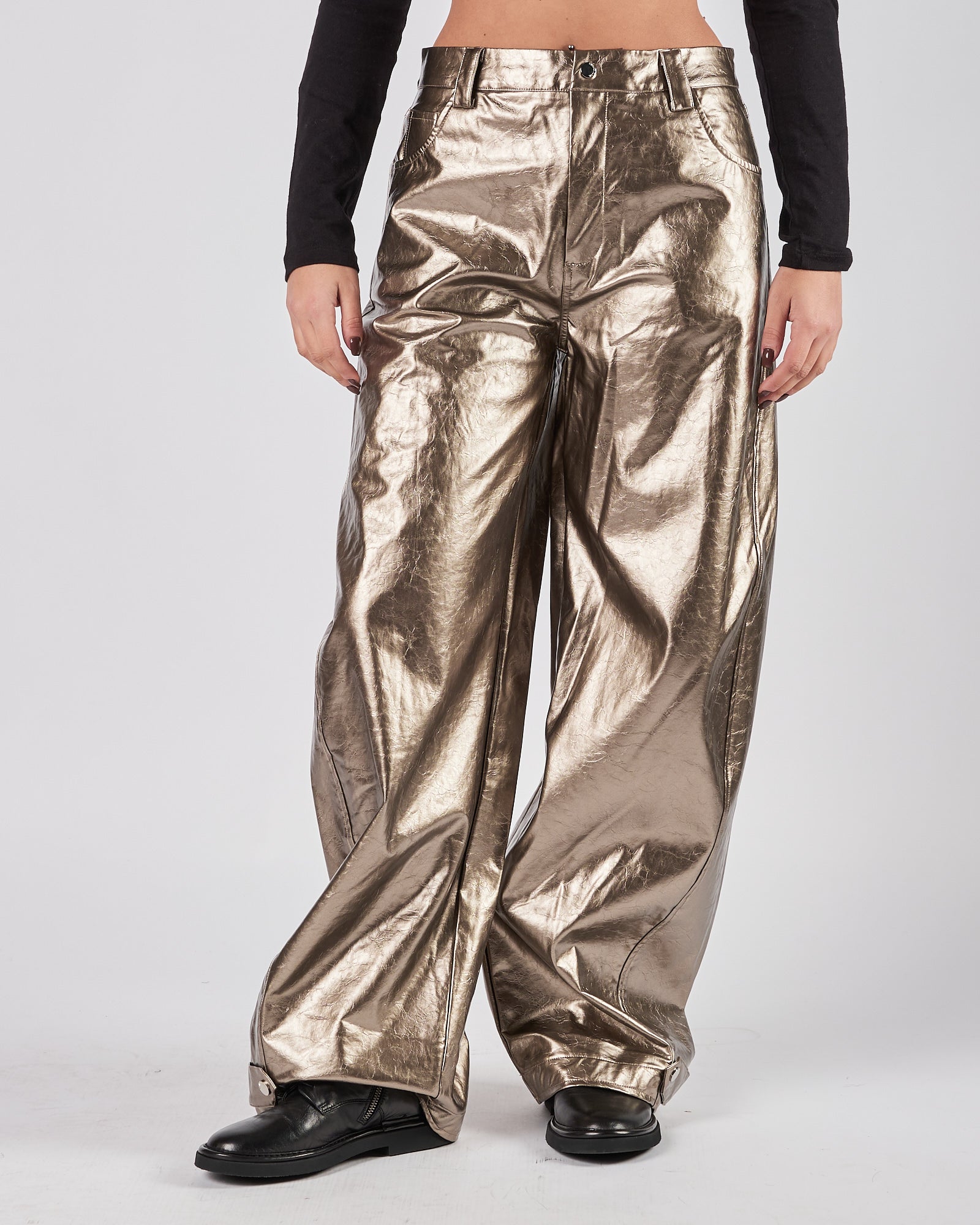 Pantalone Weili Zheng balloon in vinile silver