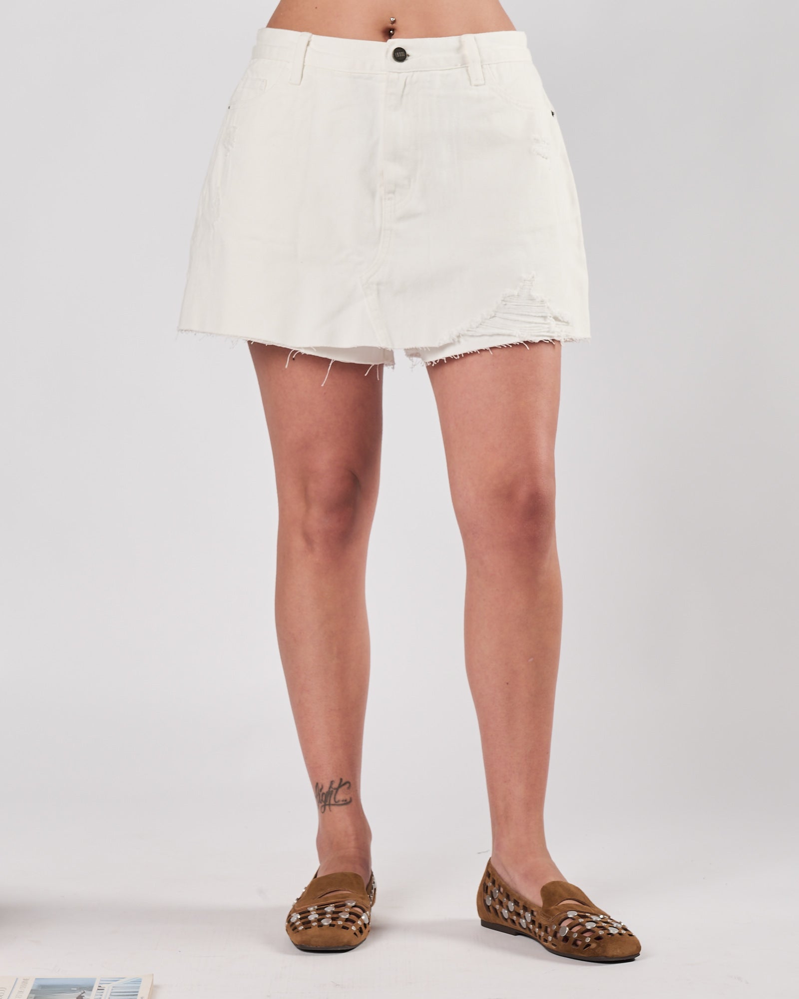 Short Eleh con rotture bianco