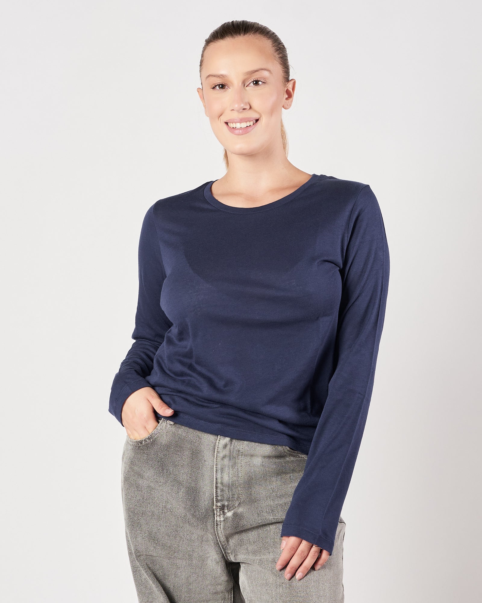 Maglia Majestic girocollo blu