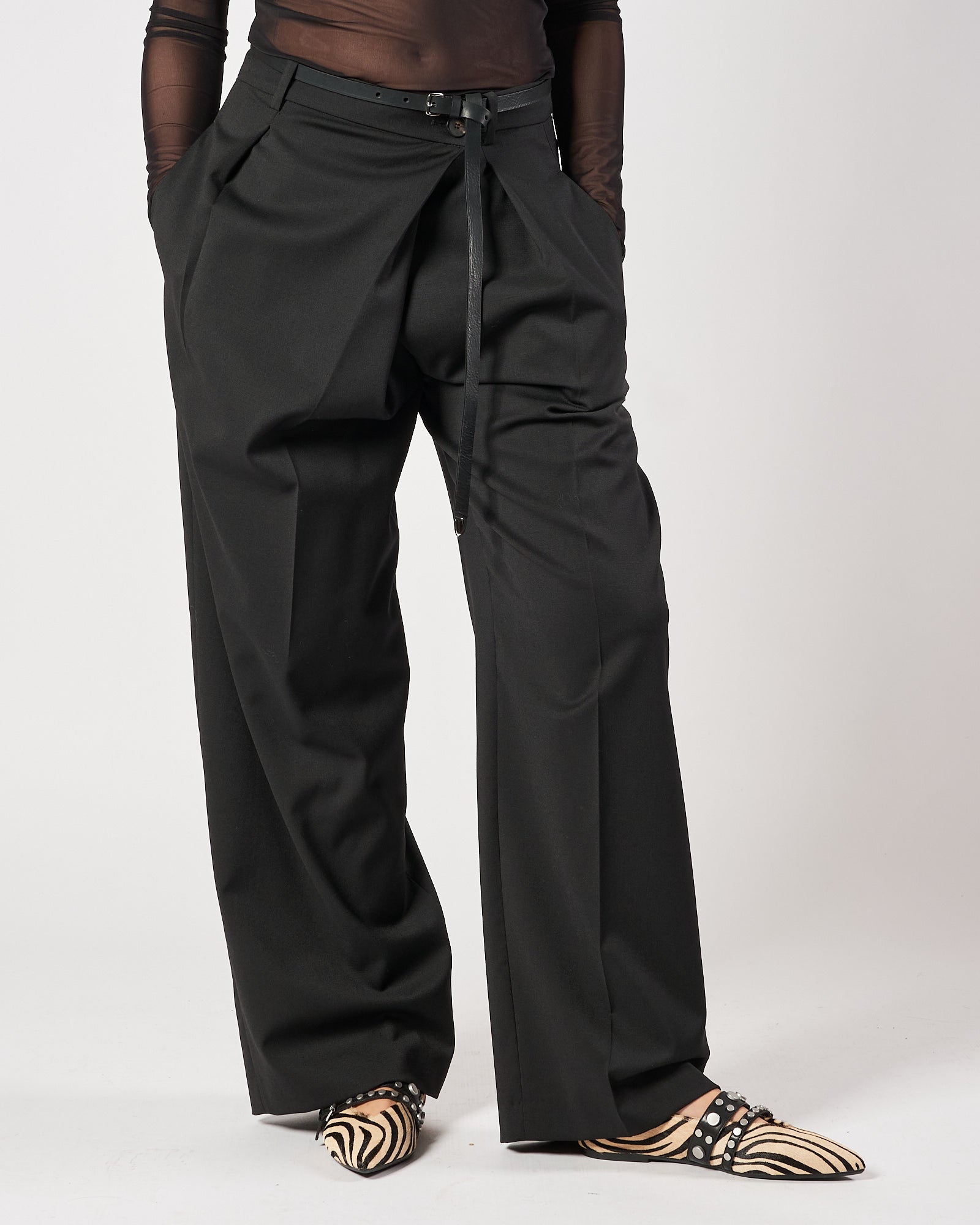 Pantalone Tela9 con pences nero