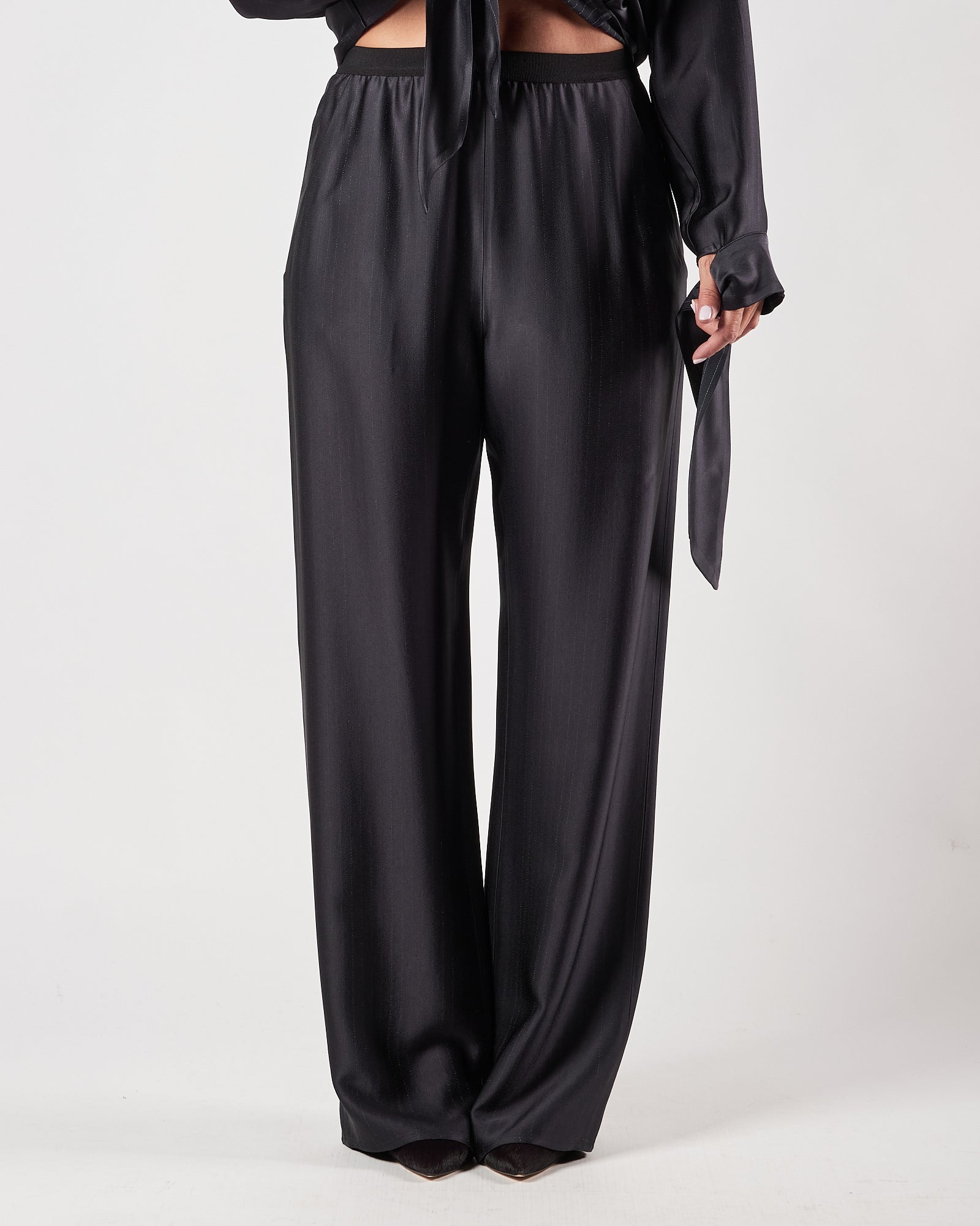 Pantalone Tela9 fluido gessato blu