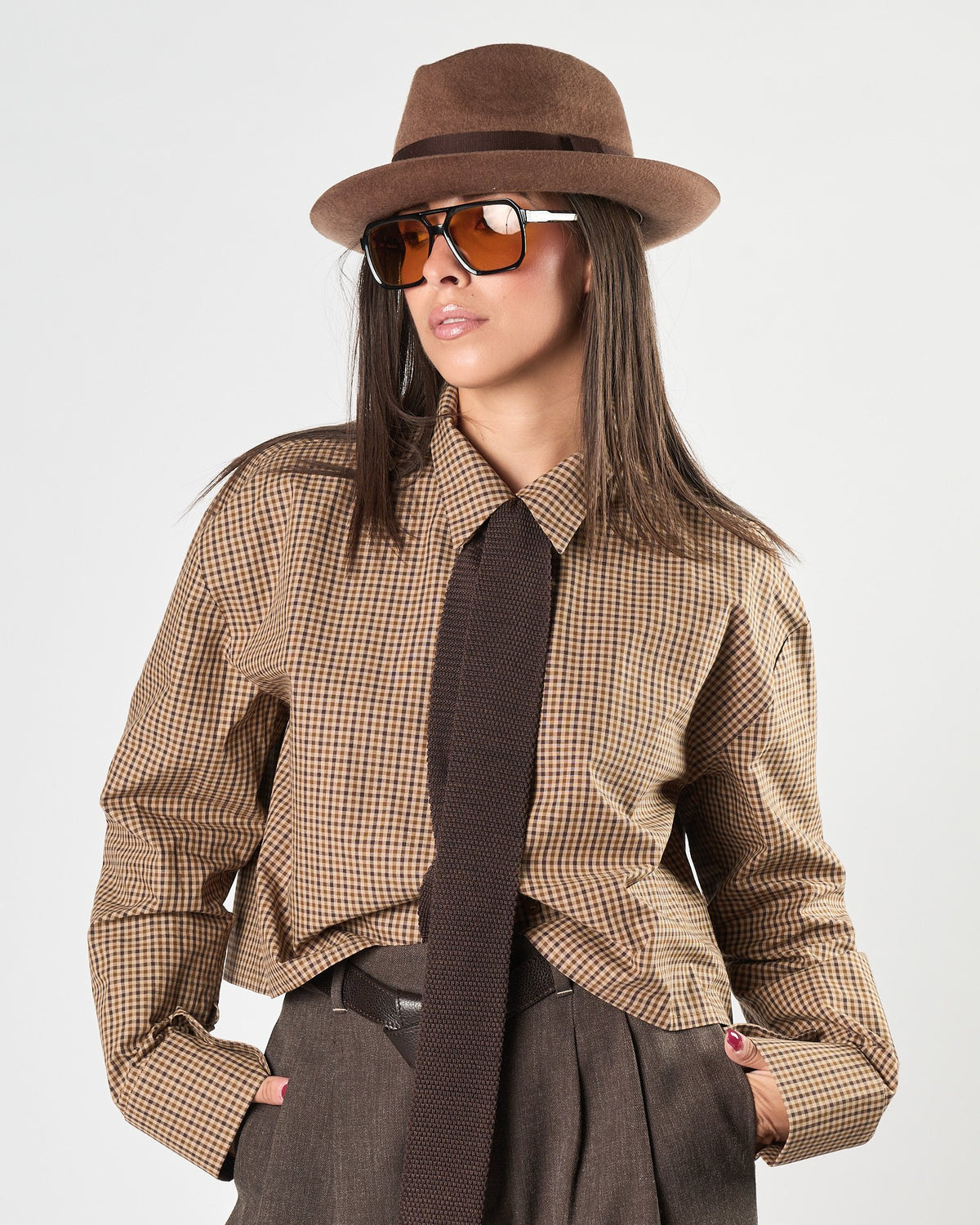 Camicia Eleh crop fantasia