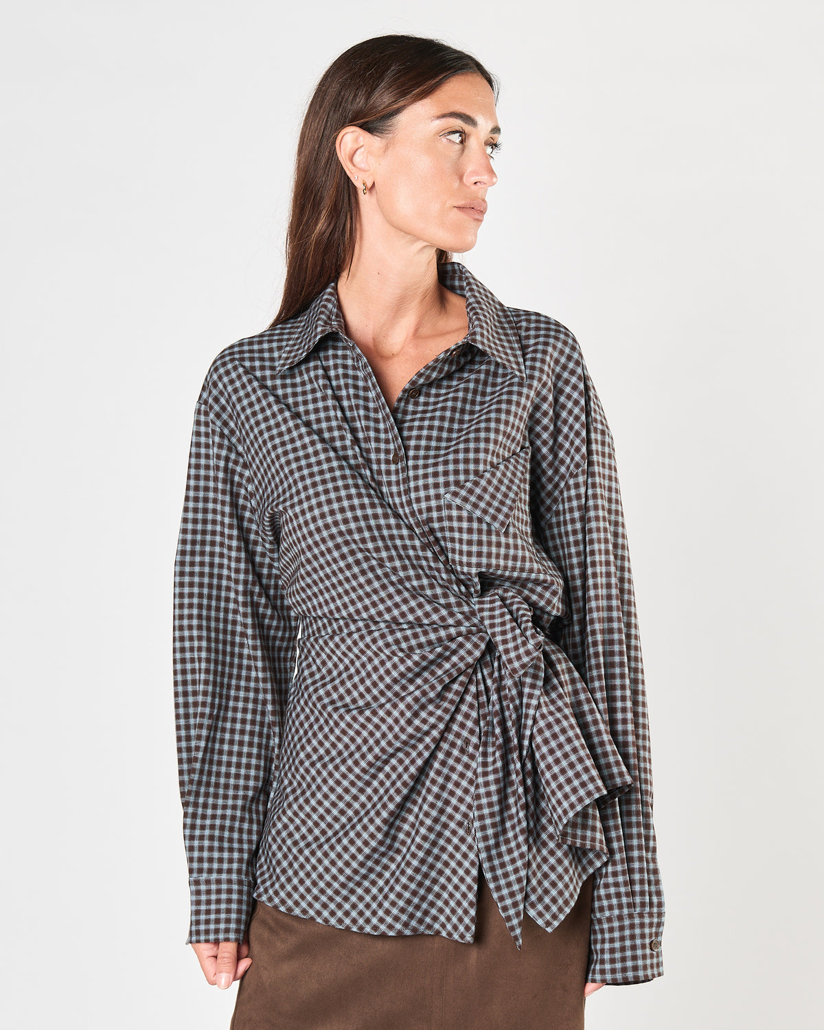 Camicia Eleh quadri con nodo