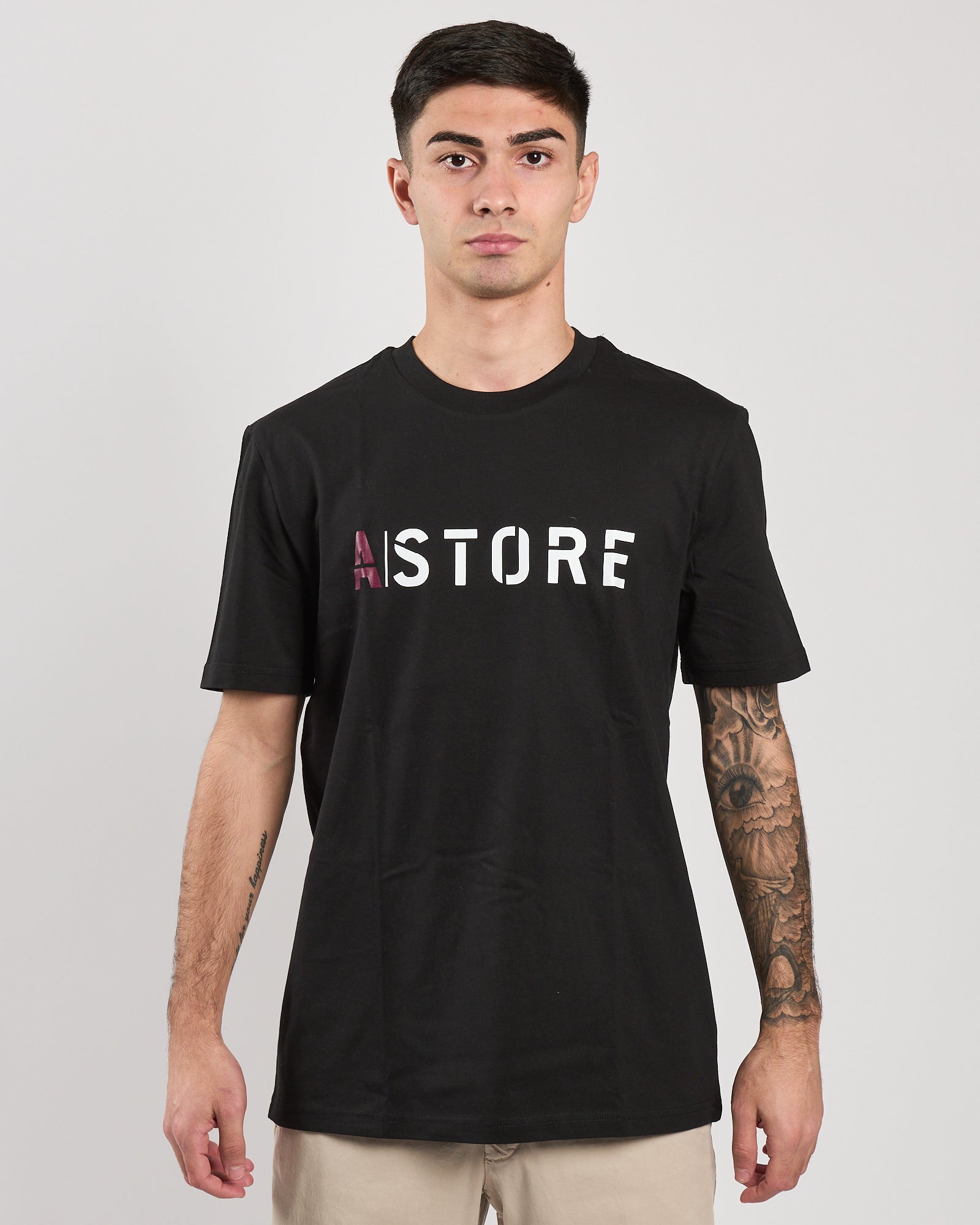 T-shirt A|STORE regular black con logo