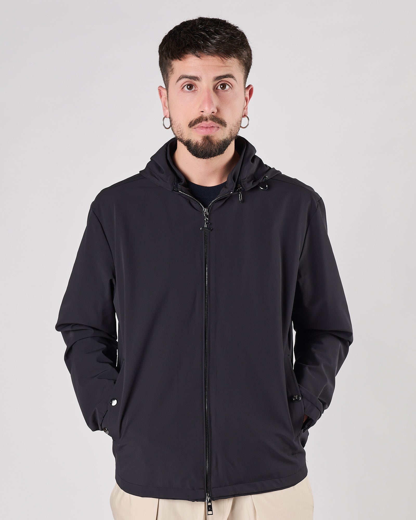 Giacchetto Onthebund senza imbottitura con cappuccio blu