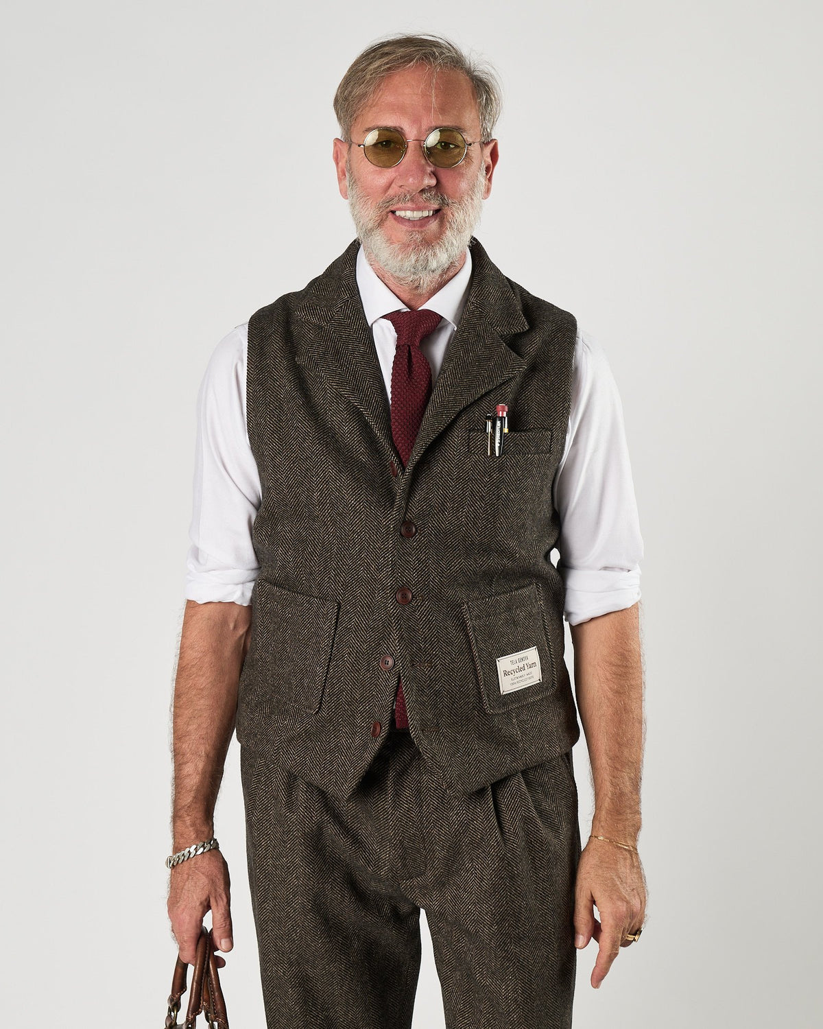 Gilet Tela Genova spinato verde bosco
